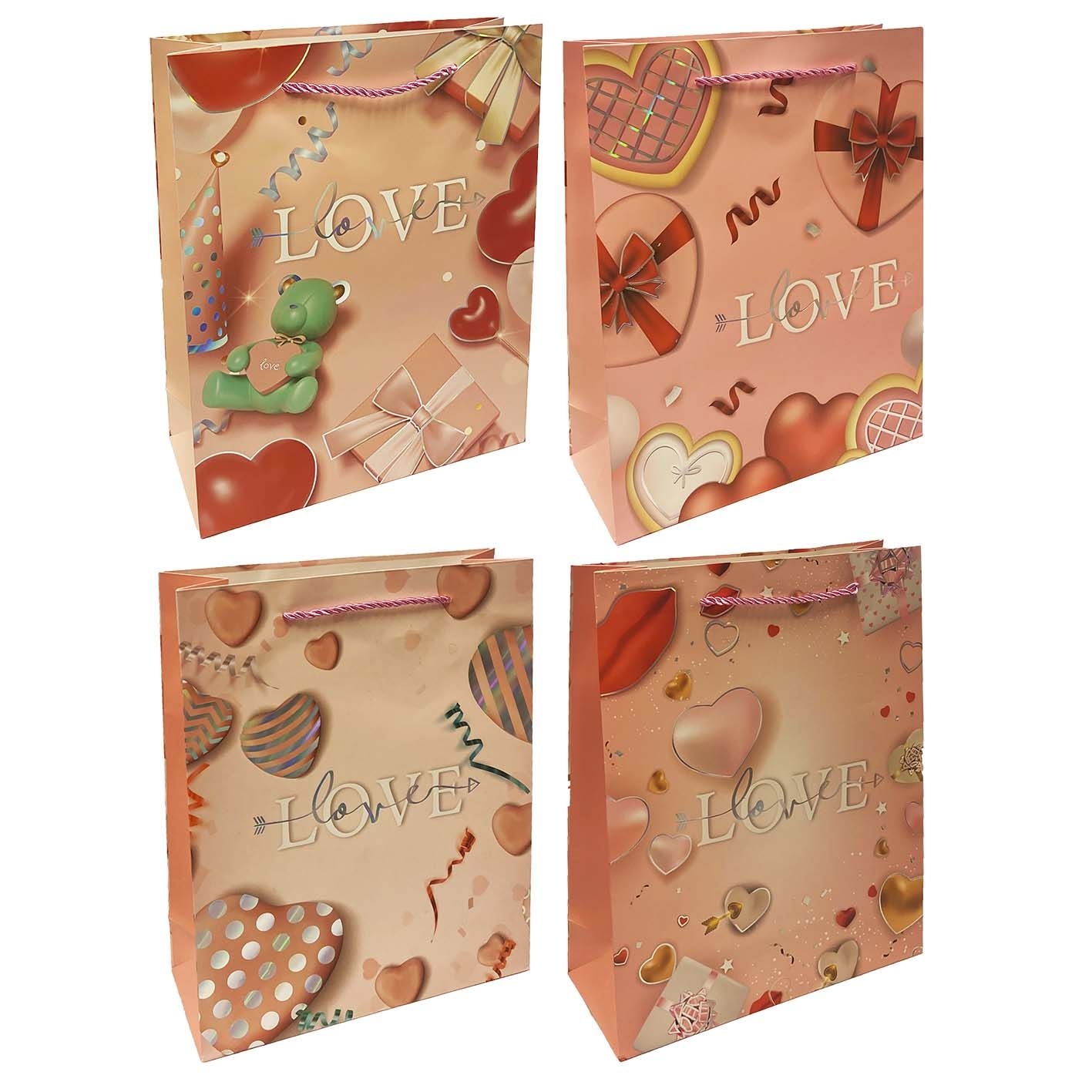 Набор подарочных сумок "Love", M, 22х31 см