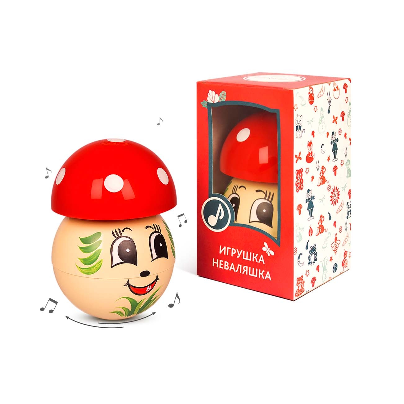 Stehaufpuppe "Pilz", 13 cm