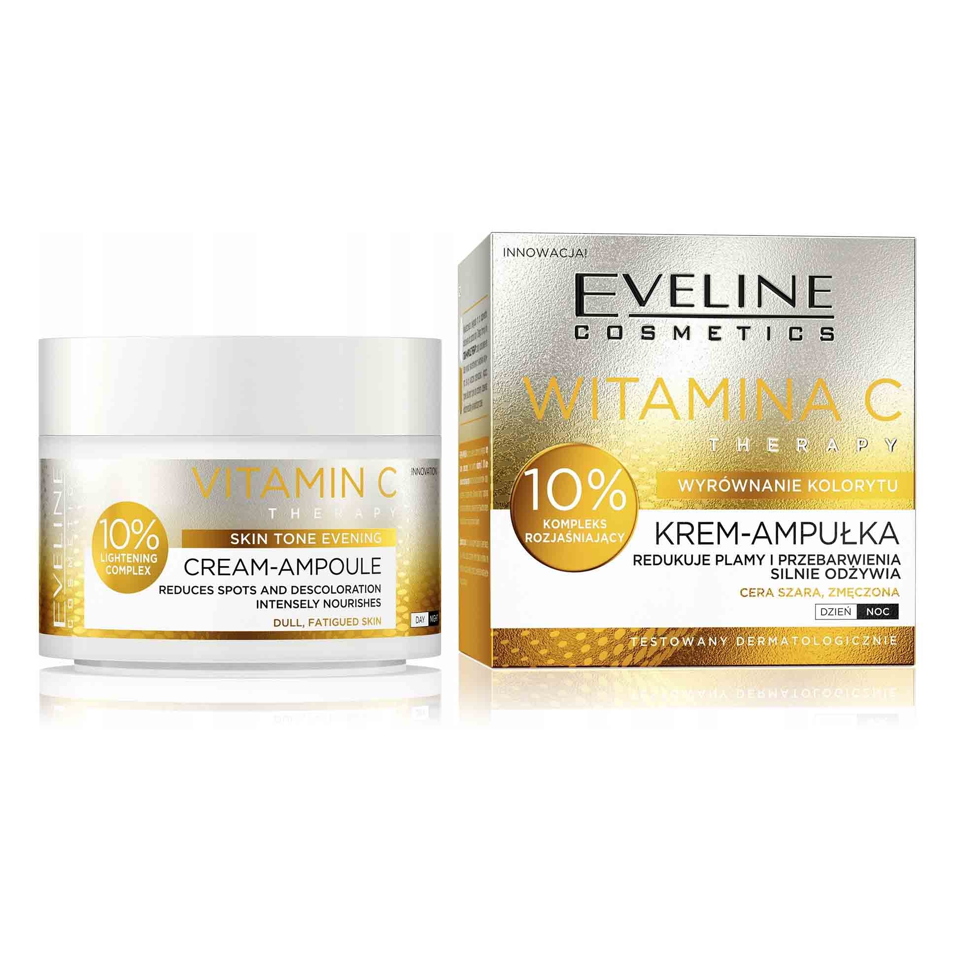 Eveline - Creme-Ampulle Vitamin C Therapie, Hautton ausgleichen, Tag/Nachts, 50 ml