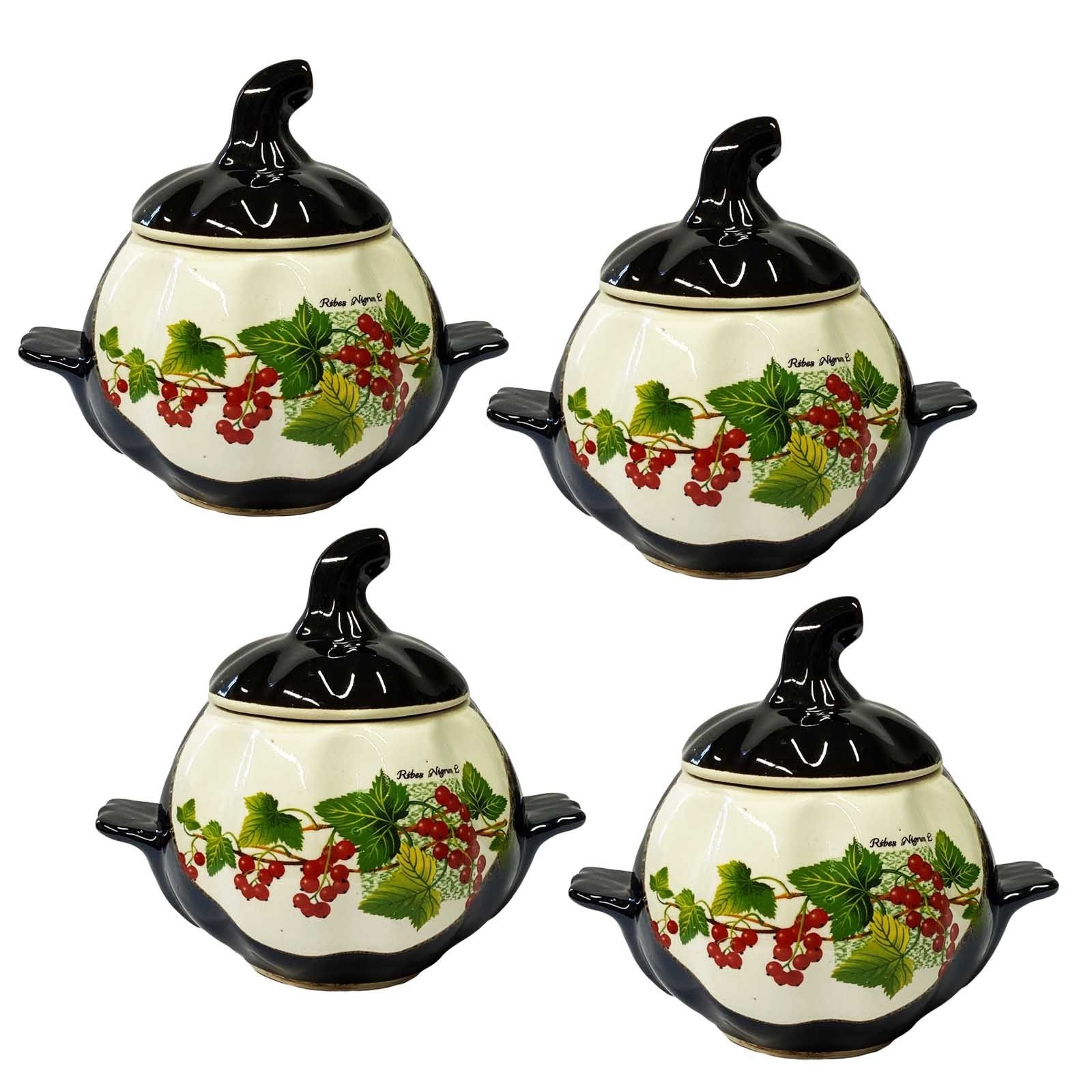 Keramiktopf, verschiedene Sorten, mit Griffen, 750 ml, Set aus 4 St.