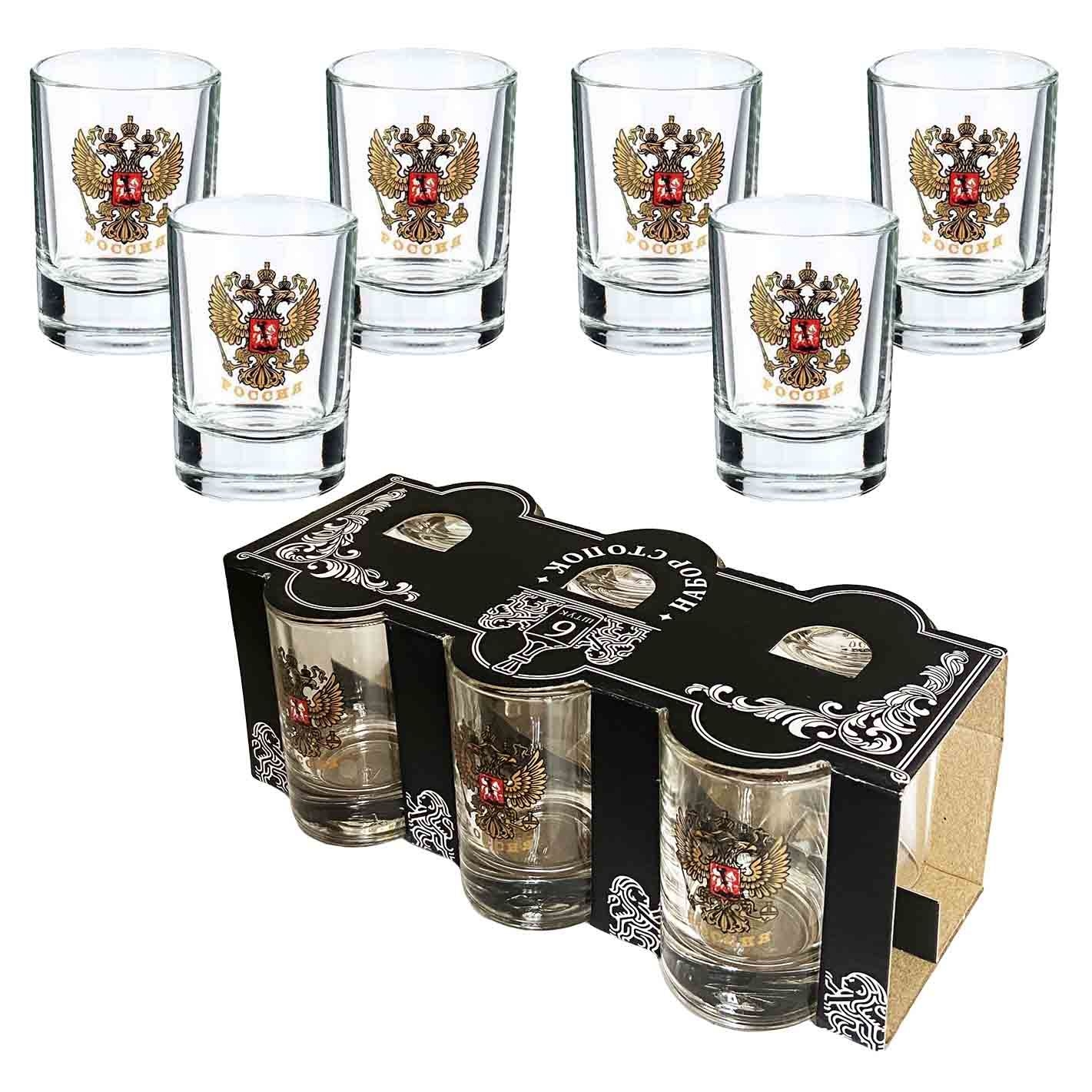 Wodkagläser-Set "Nabor Stopok" aus 6 St., "Adler", 50 ml