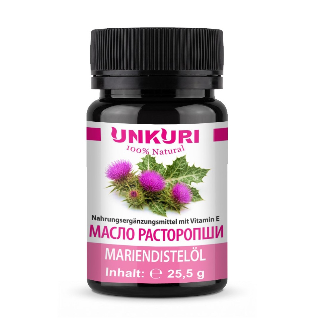 "Unkuri 100% Natural" Mariendistelöl in Kapseln, 60 Kaps. in Dose