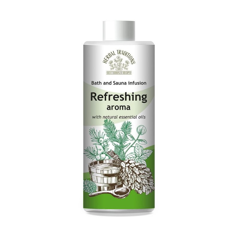 "Herbal Traditions" "Erfrischendes Aroma", Sauna und Bäder aromatisch Aufguss mit natürlichen ätherischen Ölen, 500 ml