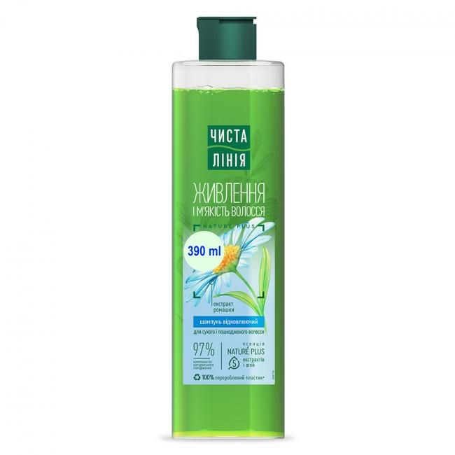 Чистая Линия - шампунь "Восстанавливающий" (экстракт ромашки и репейное масло), 390 мл