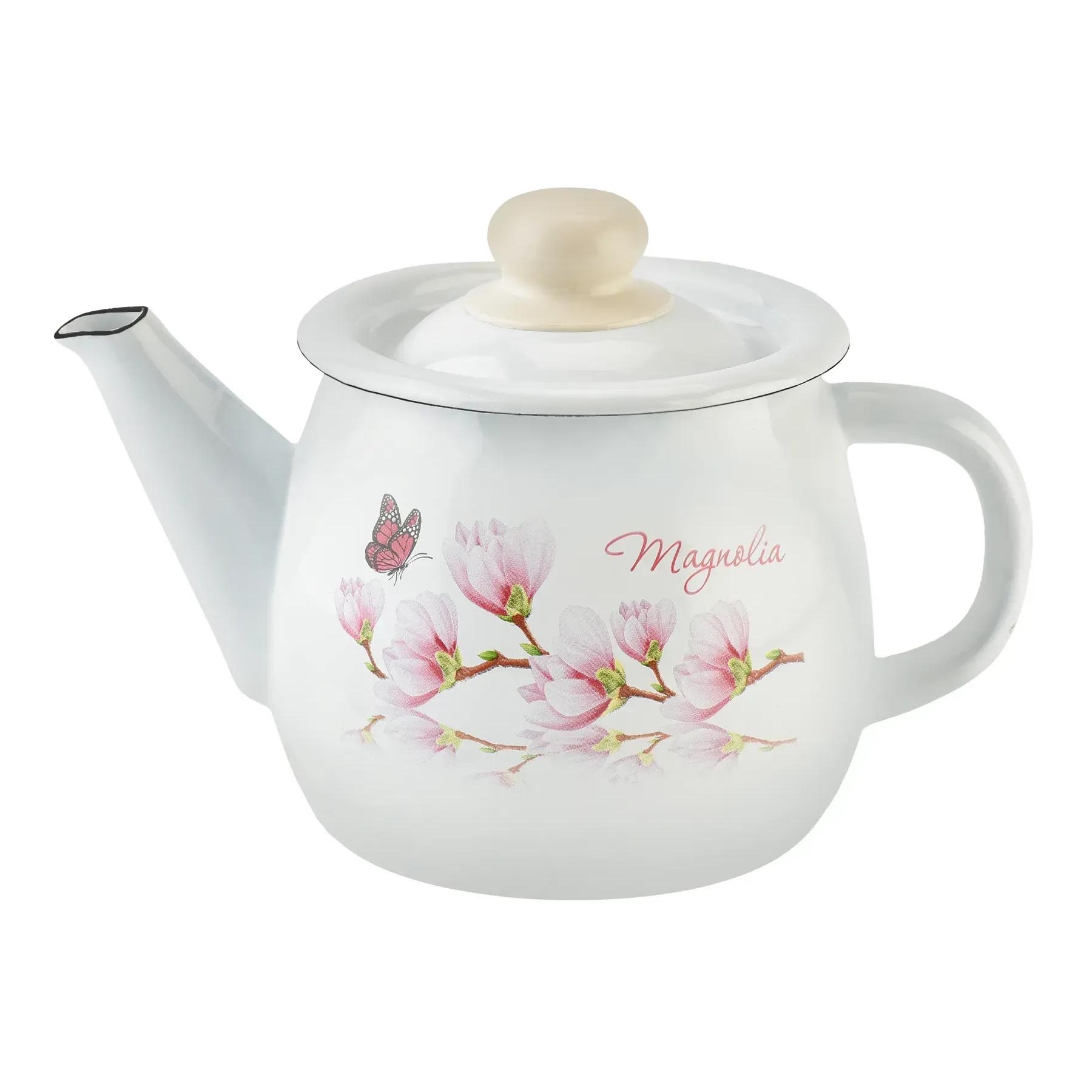 Teekanne, emailliert, 1,0 L "Magnolie"