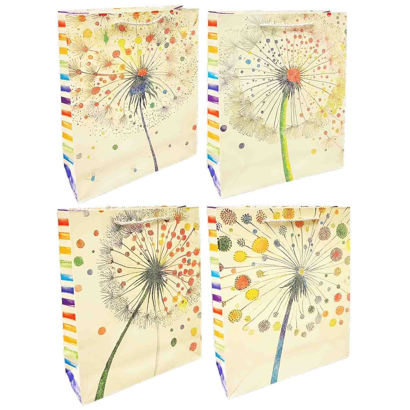 Geschenktasche-Set "Löwenzahn" M, 22x31 cm