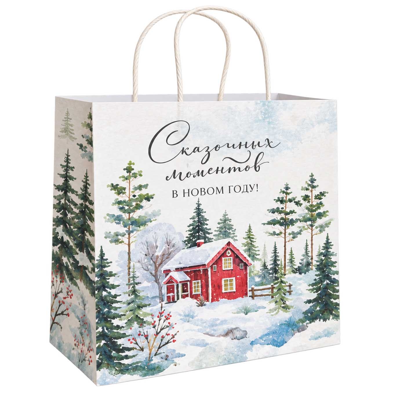 Geschenktasche M, "Сказочных моментов в новом году", 32x28x15 cm