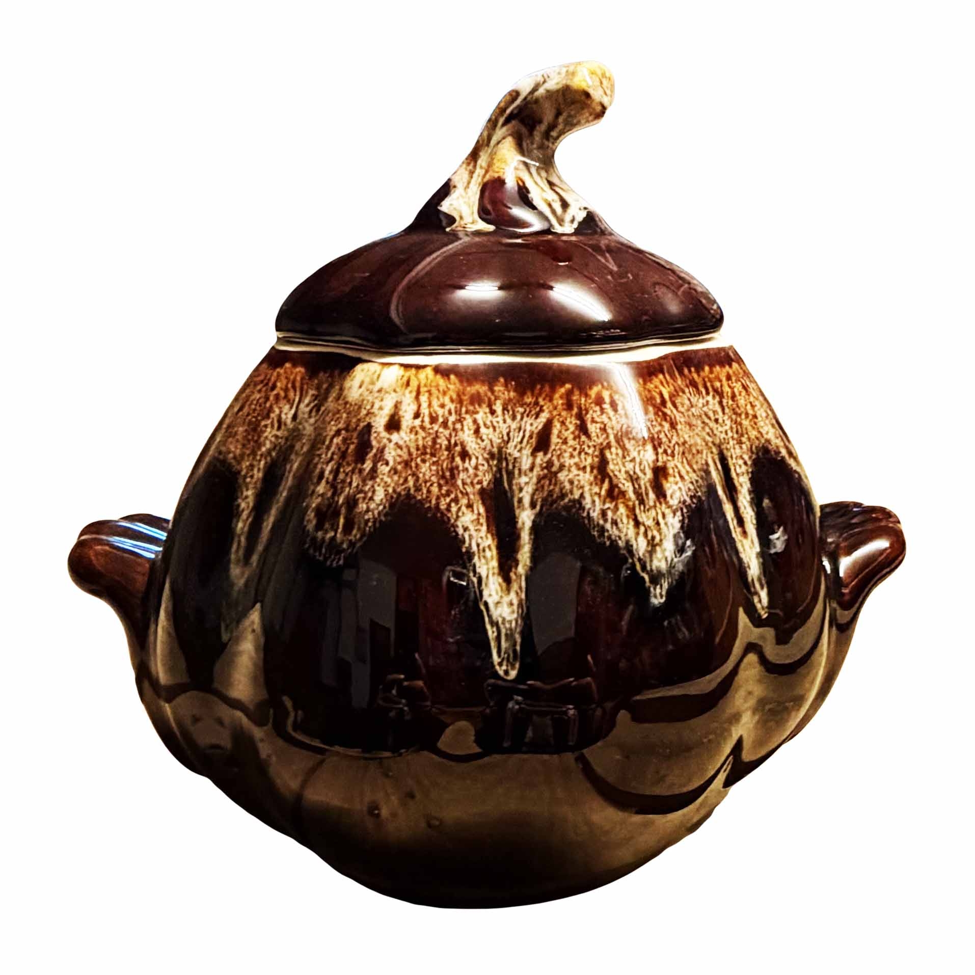 Keramiktopf, Glanz "Brauner Kürbis mit Schaum", 2 L (47408)