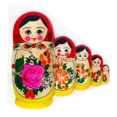 Matröschka "Semönovskaja",18 cm (5 Figuren)