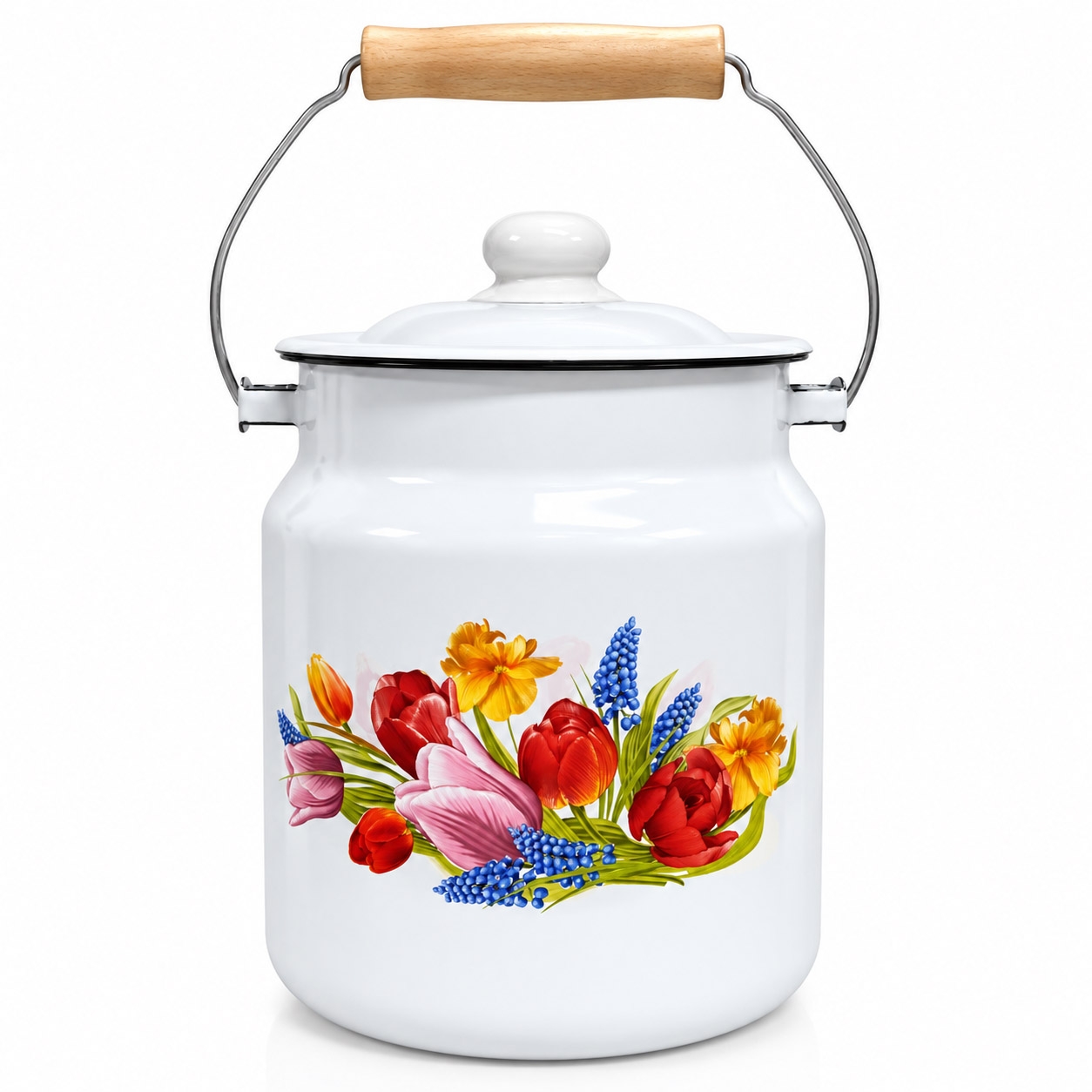 Transportkanne, emailliert, 3,5 L "Blumenstrauß"