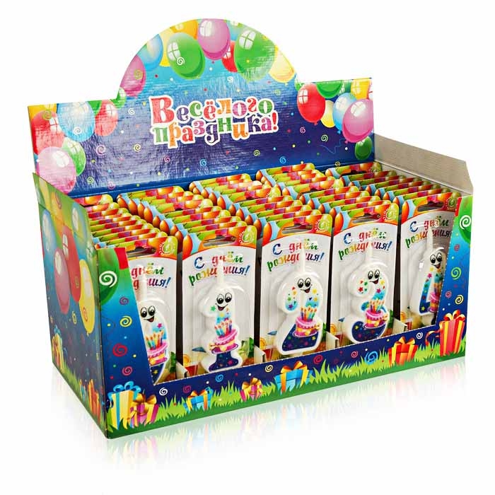 Бокс со свечами для торта, "Глазки", 50 шт.