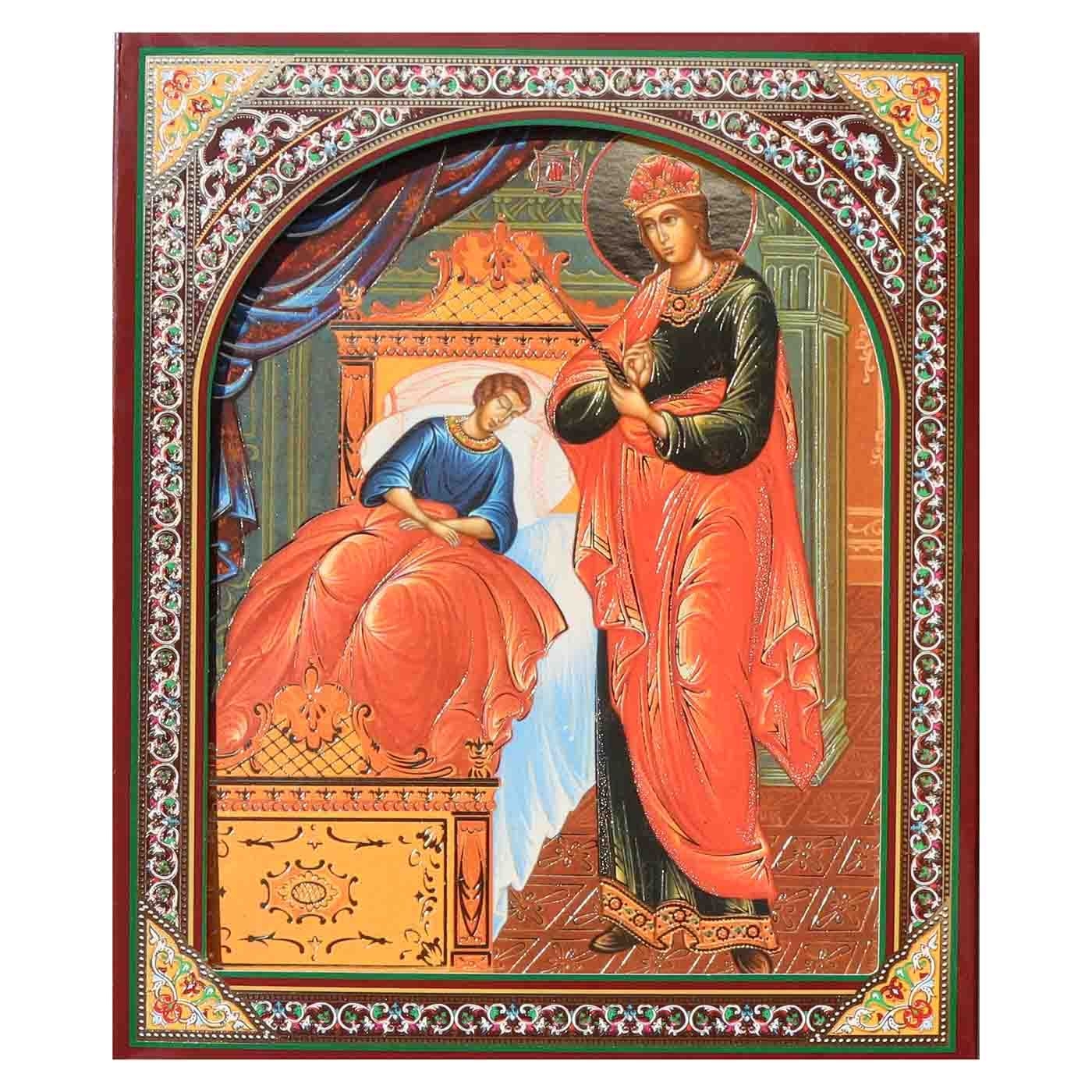 Ikone (Holz), in Kartonbox, "Celitelnica", 15x18 cm