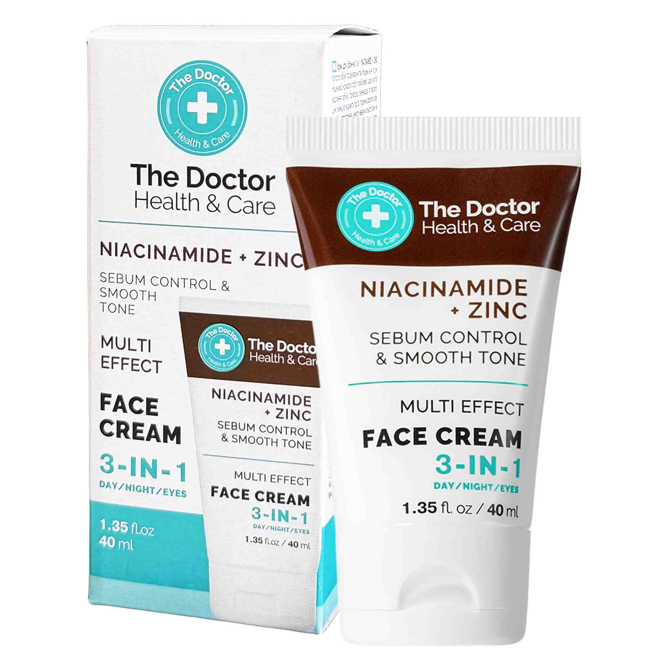 "The Doctor" Gesichtscreme 3-in-1 "Niacinamide + Zink", Hautfettigkeit und ebenmäßiger Hautton, 40 ml