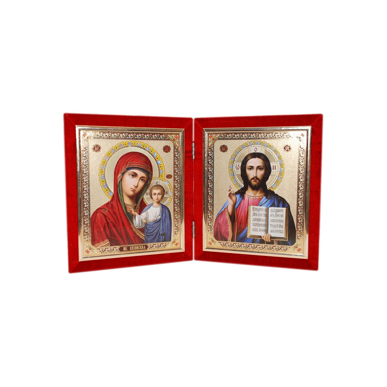 Складень бархатный, двойной-малый, 6х9 см