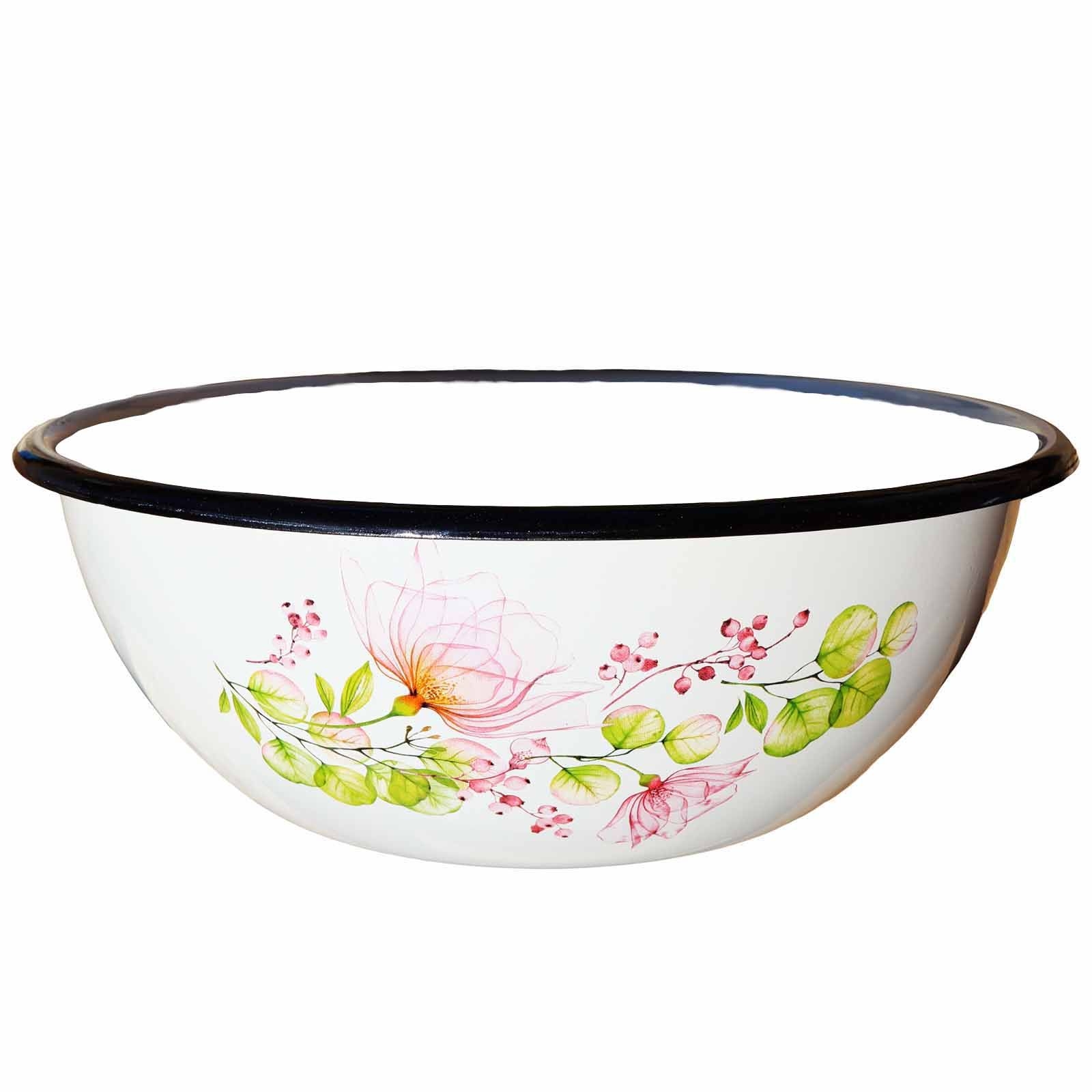 Schüssel emailliert 4,0 L "Blumenschleier"