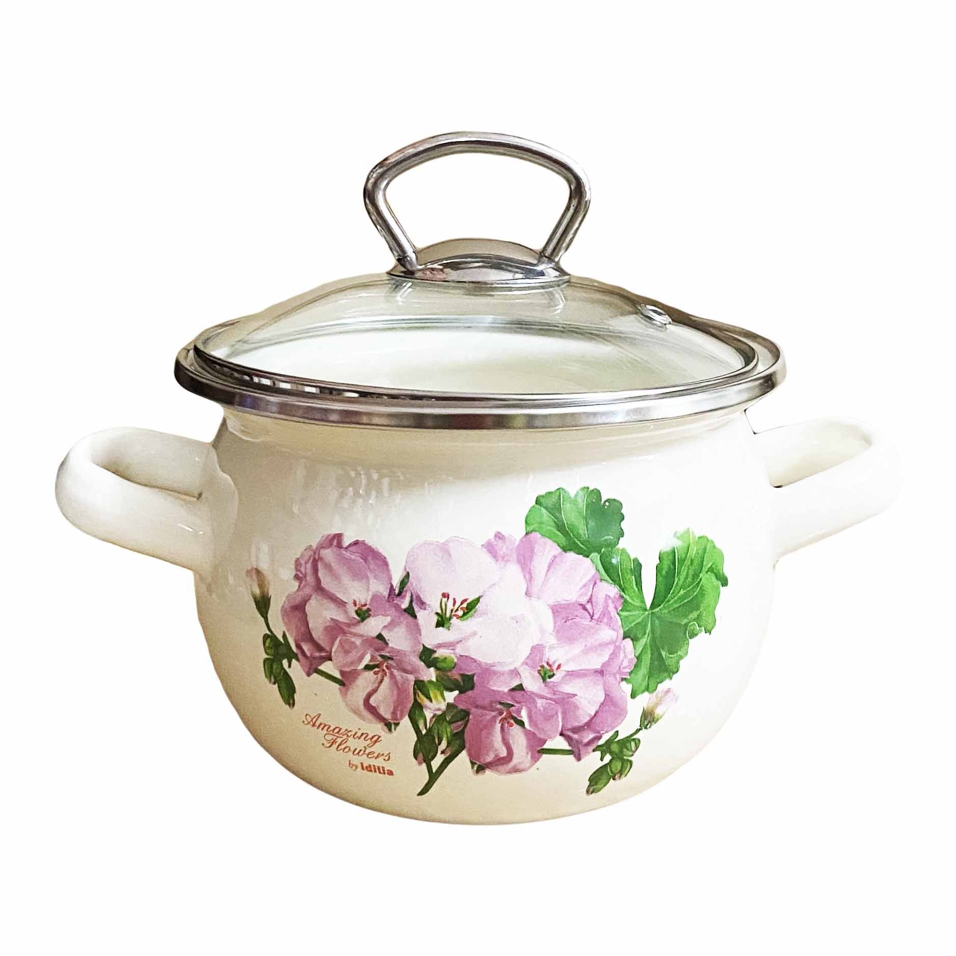 Topf "Pelargonie", emailliert, 1,5 L, "Premium"