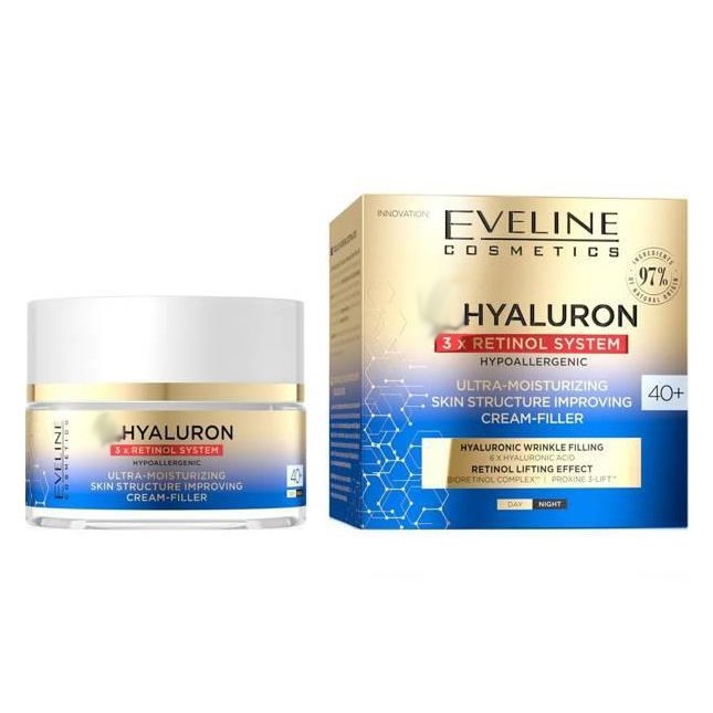 Eveline - Gesichtscreme "Hyaluron 3xRetinol System", 40+