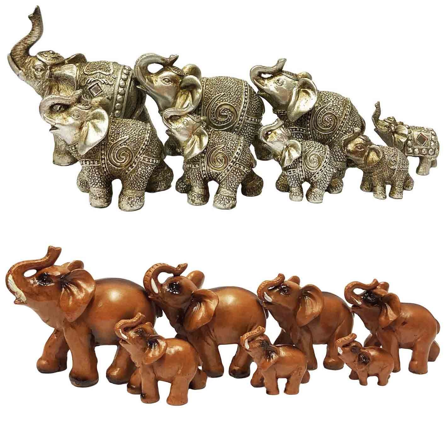 Figurenset "7 Elefanten"-Set 2 St., Keramik