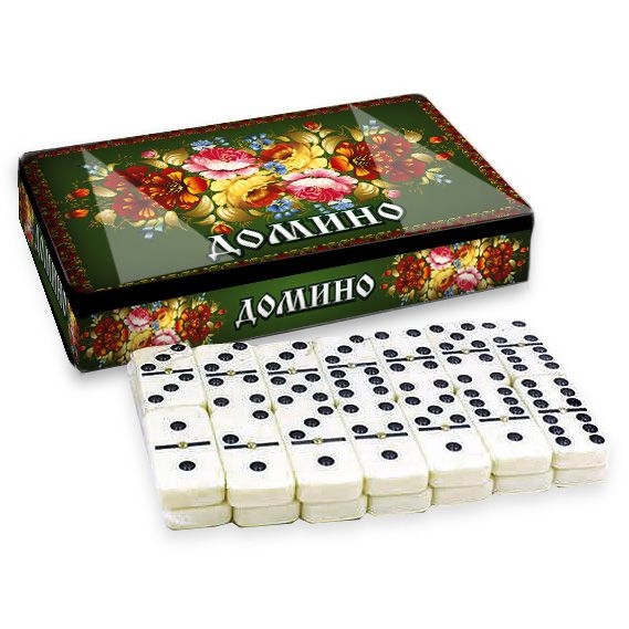 Brettspiel "Domino - "Zhostovo" in Metalbox
