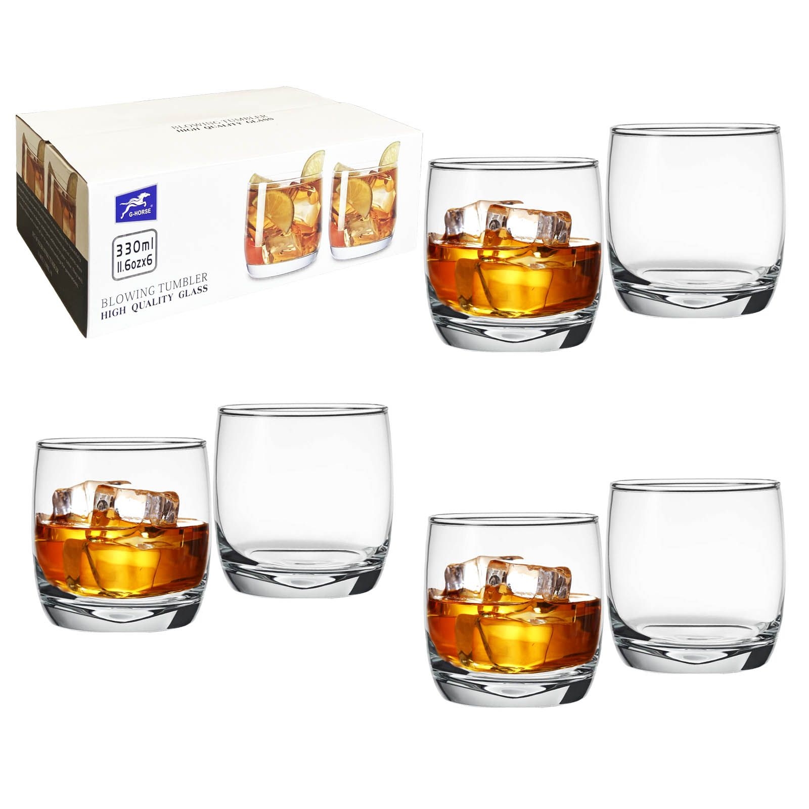 Set aus 6 Gläsern, "Whiskygläser" 330 ml (BMHS5302)