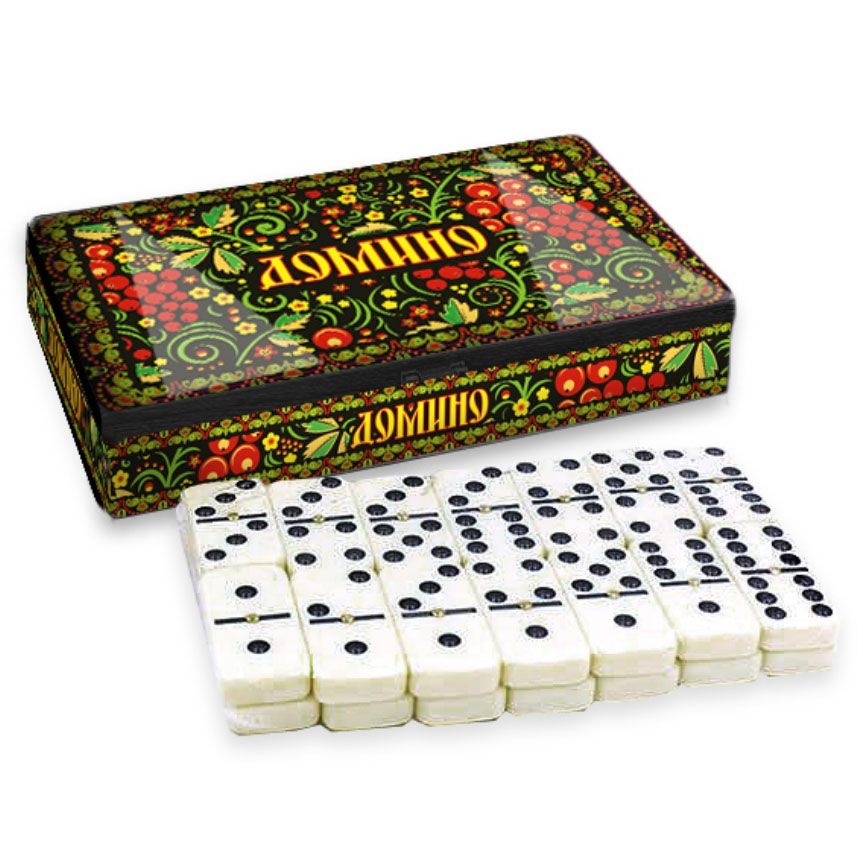 Brettspiel "Domino - Hochloma "Smaragd" in Metalbox
