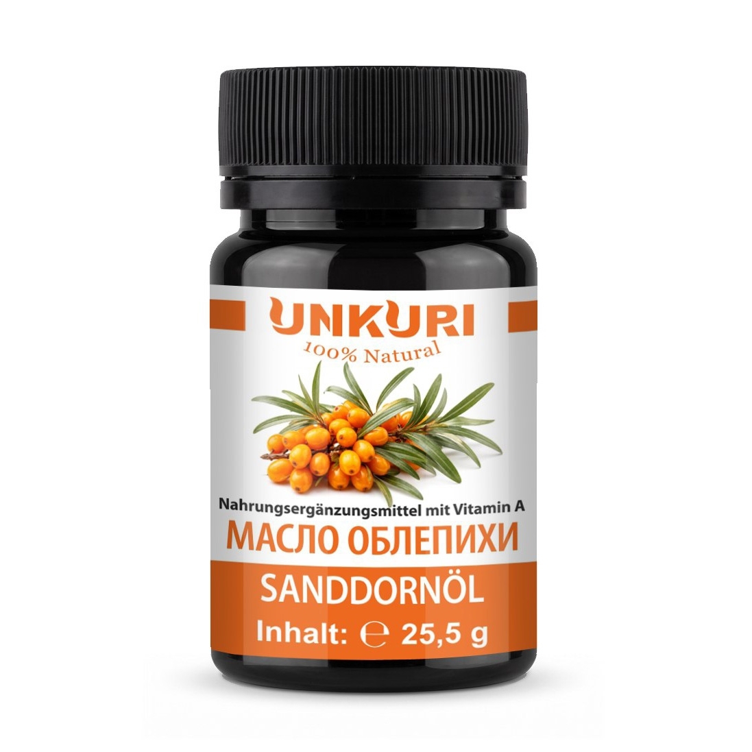 "Unkuri 100% Natural" Масло облепиховое в капсулах, 60 капс. в баночке
