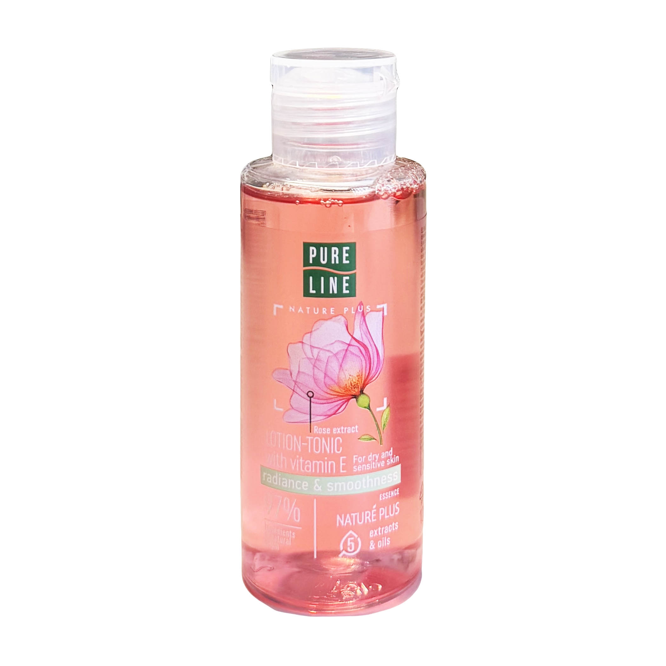 Saubere Linie - Lotion-Tonic mit Vitamin C, für trockene und empfindliche Haut (Rosenextrakt), 100 ml