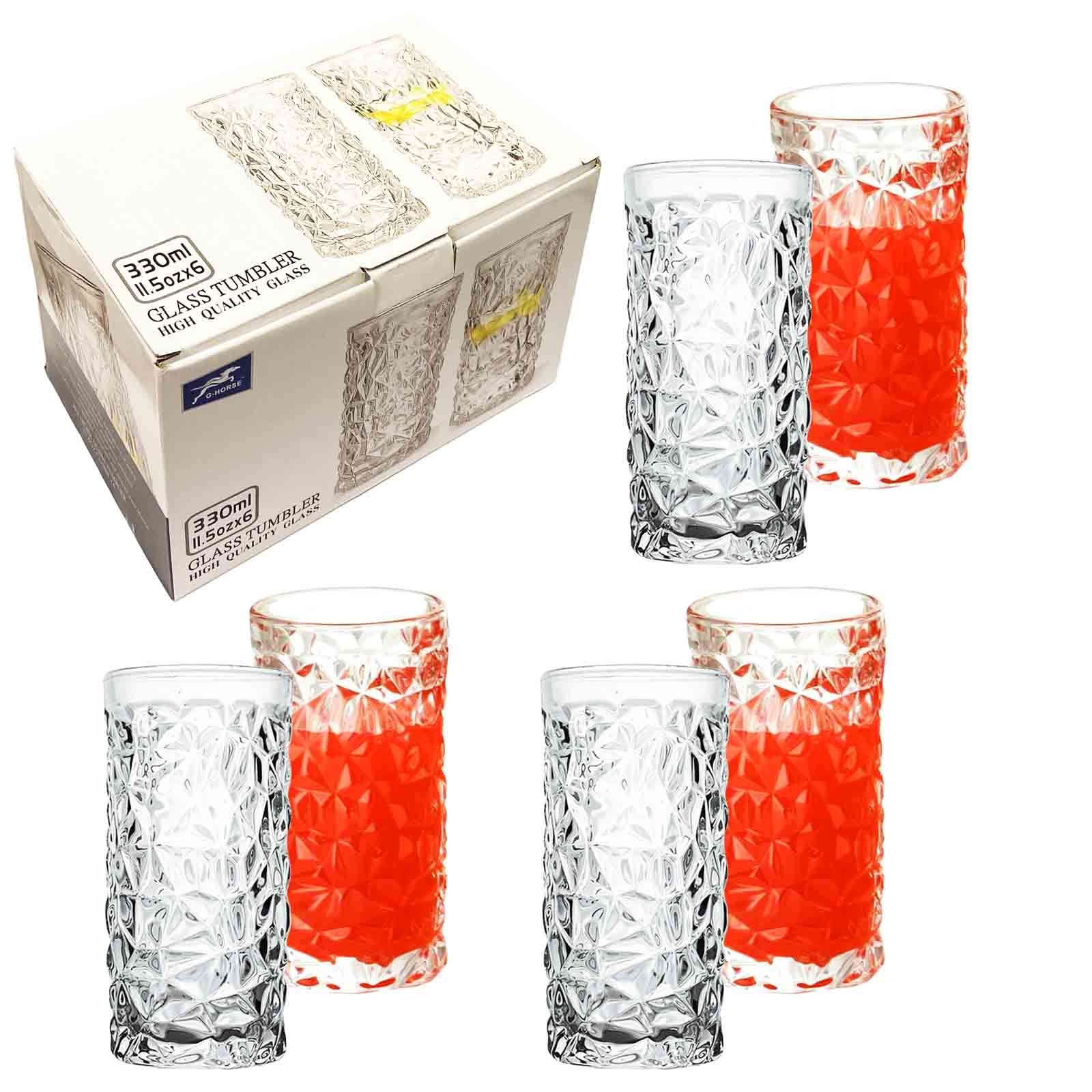 Set aus 6 Gläsern, "Wаsser/Saft_II", 330 ml (BM6014BH)