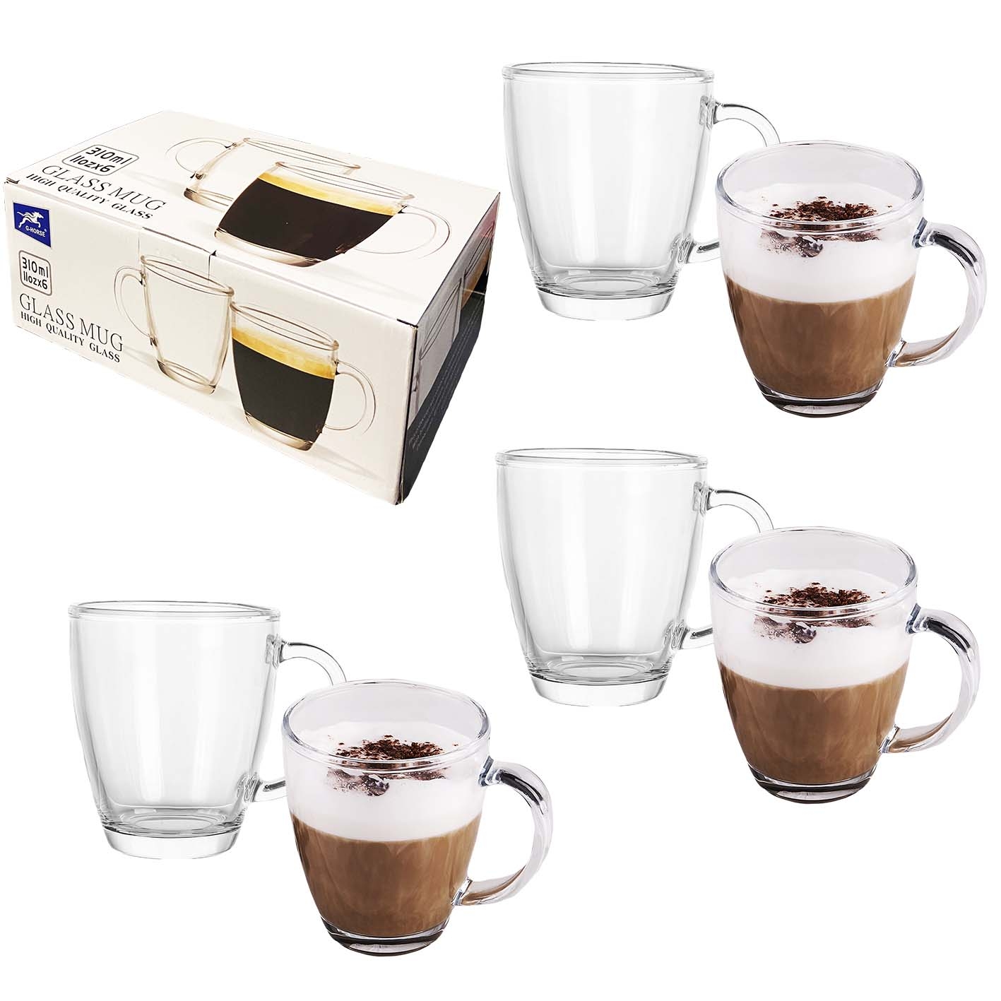 Set aus 6 Glastassen, G-Hors, 310 ml (BMZB29-3)