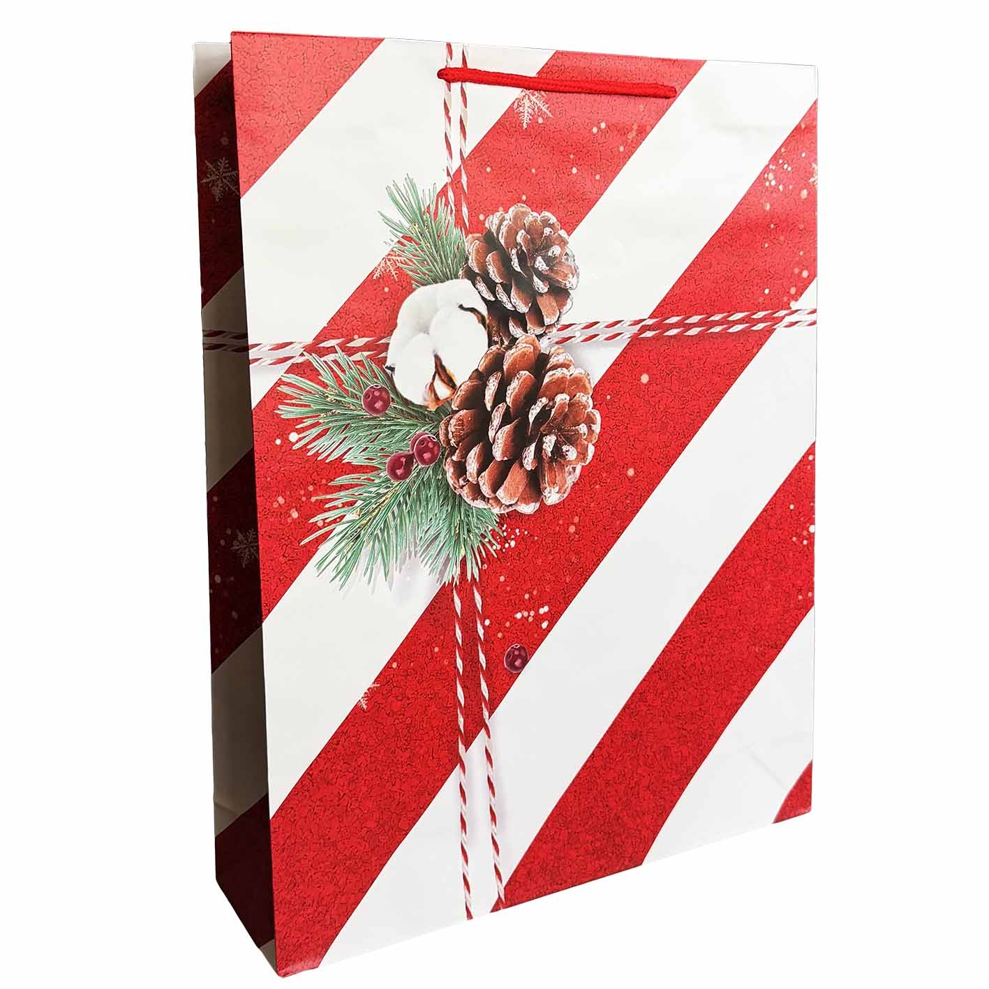 Geschenktasche, L, 40x31 cm, "Мit Zapfen"