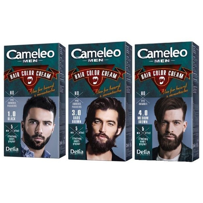 "Cameleo Men" - Set aus 3 St. Cremefarbe für Haare, Bart und Schnurrbart