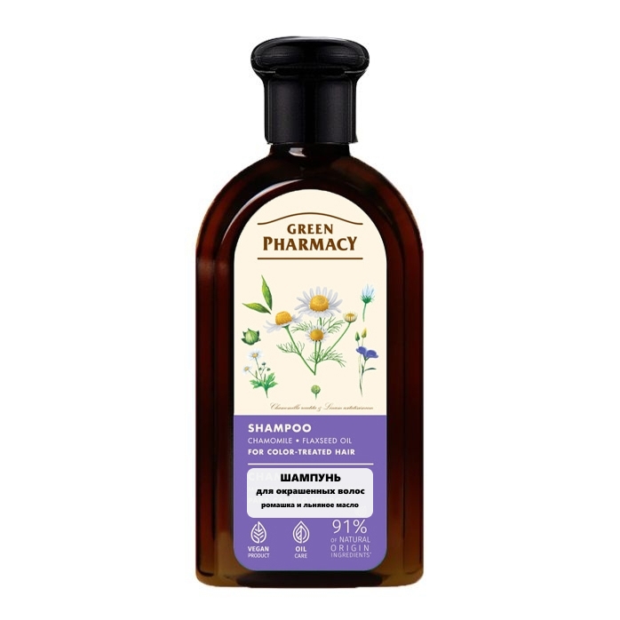 "Green Pharmacy" - Shampoo "Kamille- und Leinsamenöl", für farbige Haarе, 350 ml