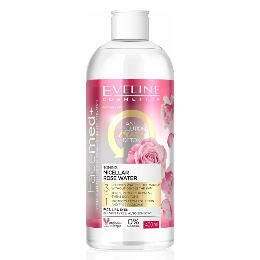 Eveline - Tonisierendes Mizellen-Rosenwasser 3in1, 400 ml