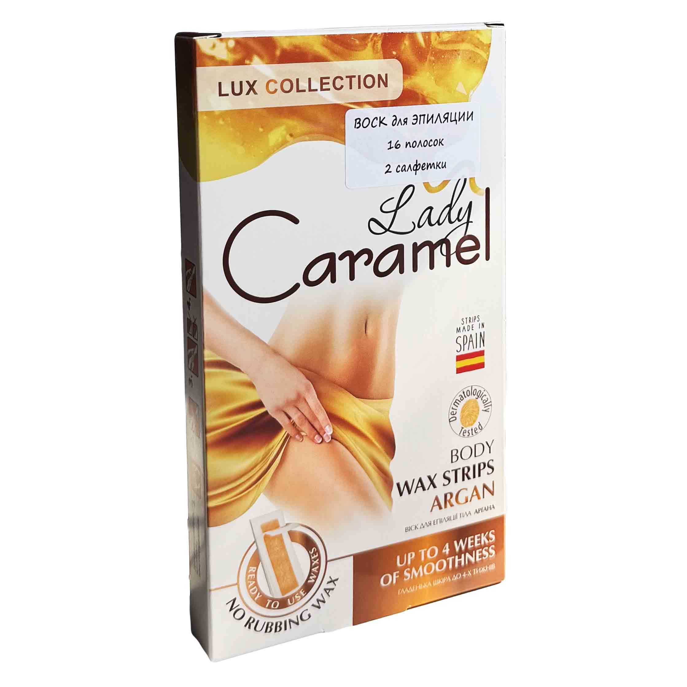 "Lady Caramel" Wachsstreifen für Körperhaarentfernung, Argan, 16 St.