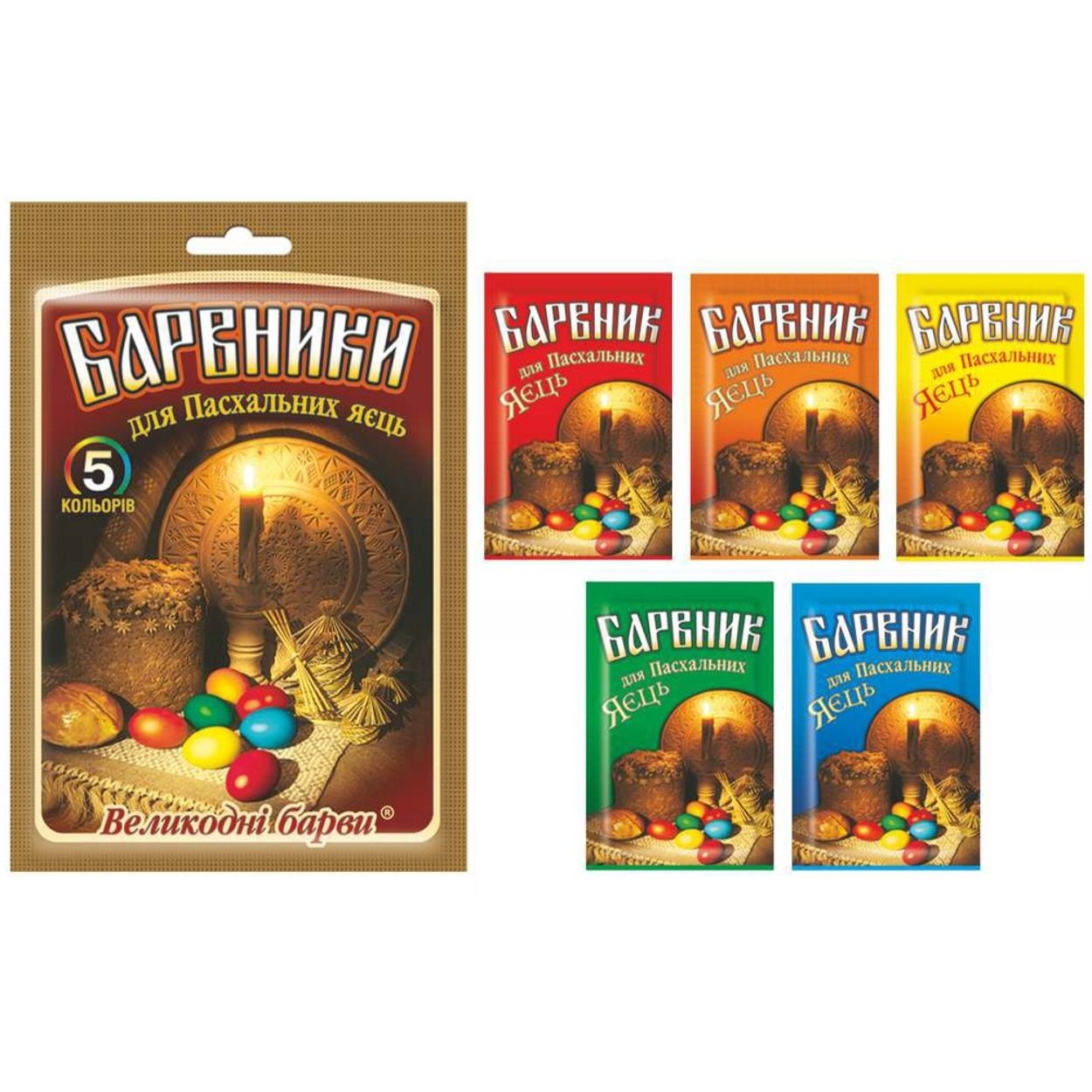 Farbe für Ostereier "Barvniki", 5 Farben