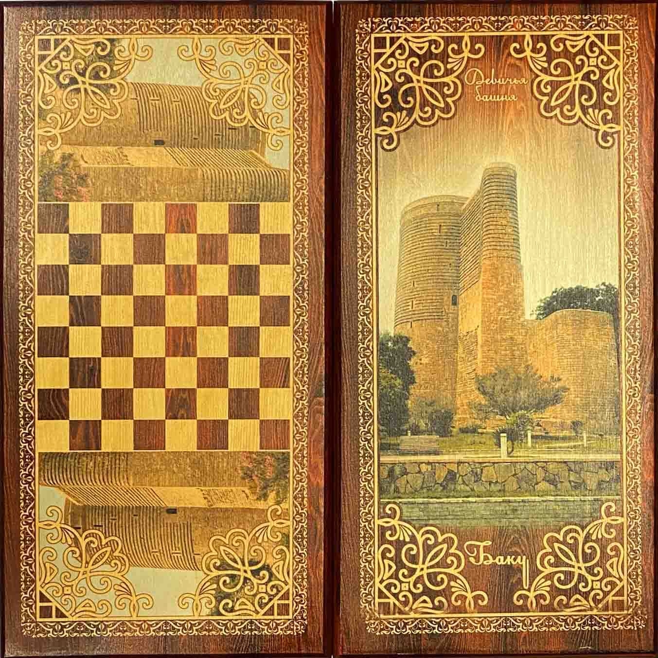 Backgammon "Baku", aus Holz, 600x600 mm