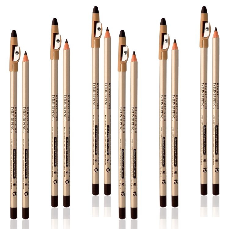 Eveline - Kajalstift Eyeliner braun mit Spitzer, Set 6 St. im Verpackung