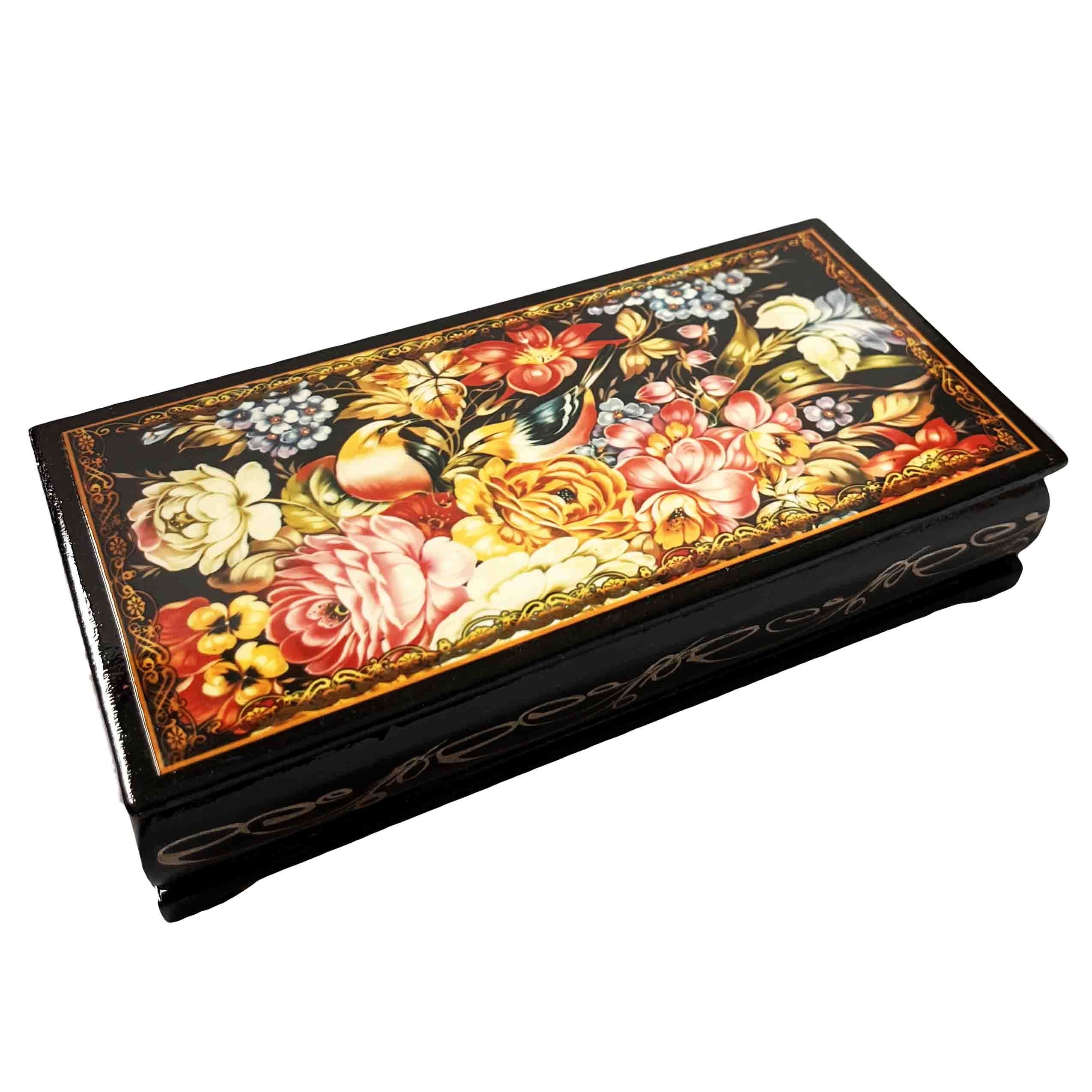 Шкатулка сувенирная "Пенал большой", "Жостово", 11x22x5 cм