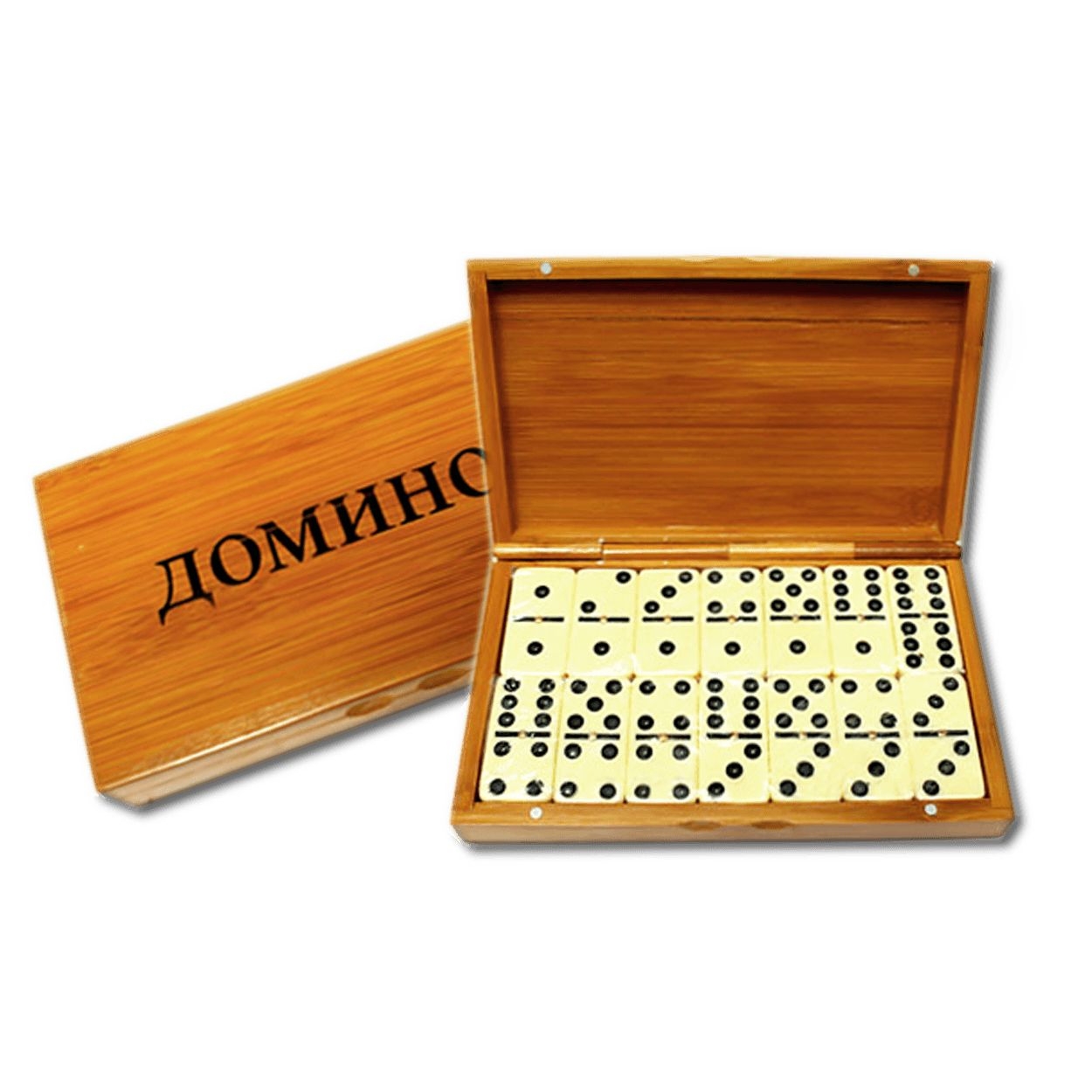 Brettspiel "Domino" in Bambusbox