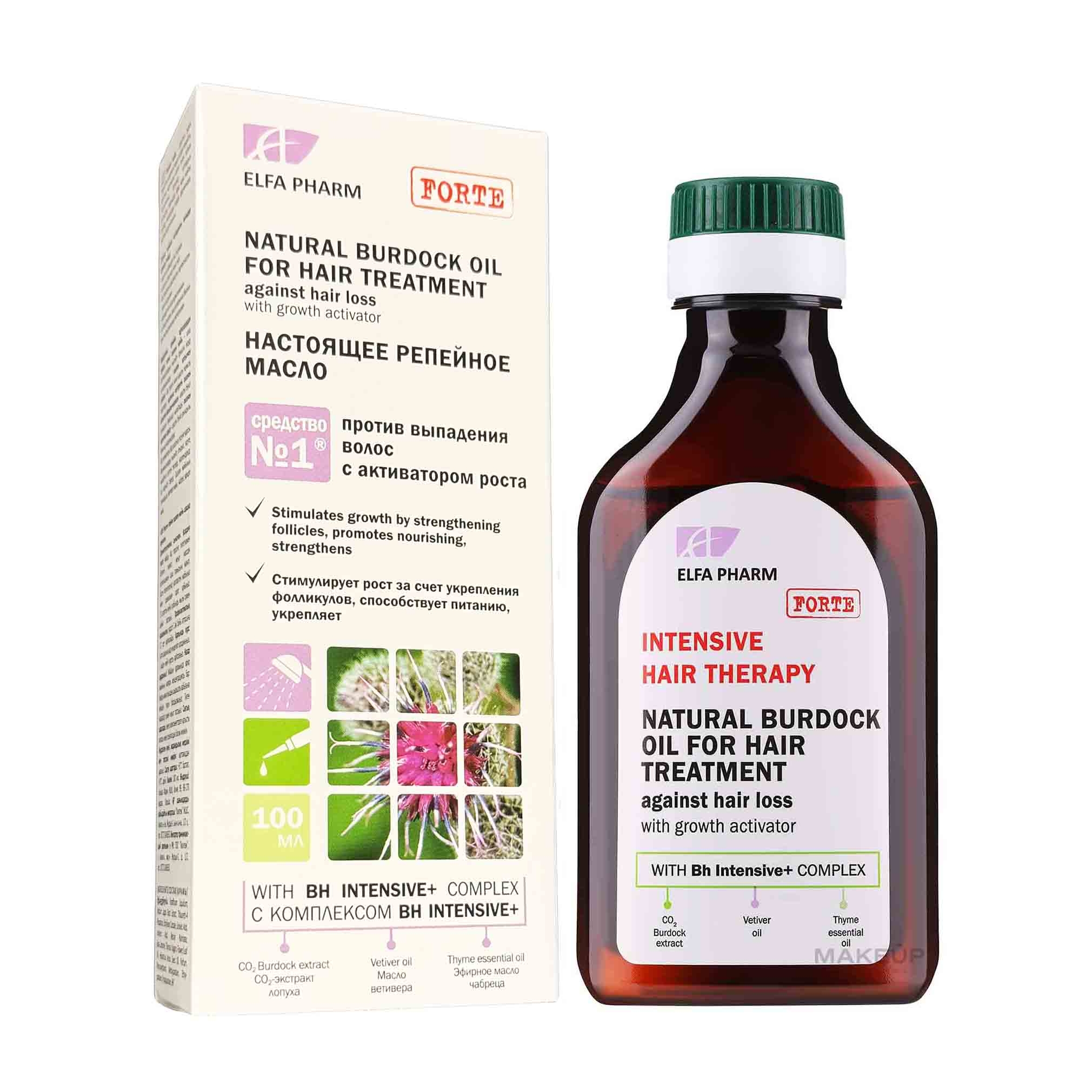 "Elfa Pharm" Еchtes Klettenöl, Gegen Haarausfall mit einem Wachstumsaktivator, 100 ml