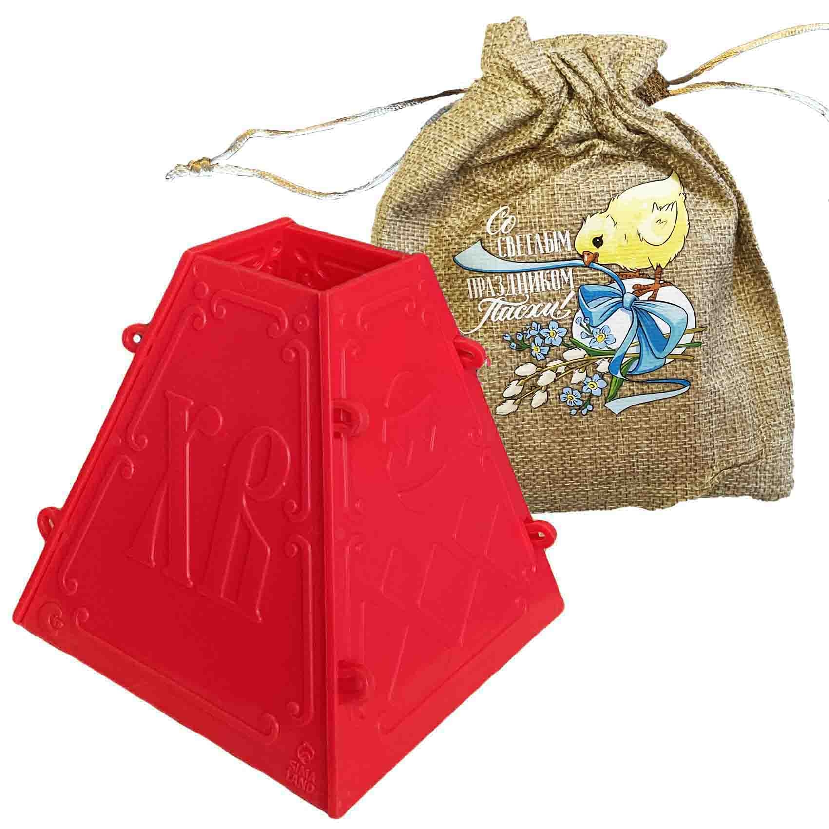 Plastikform für Quark-Oster-Kuchen mit Tüte "Schöne Ostern", 11x11,5 cm