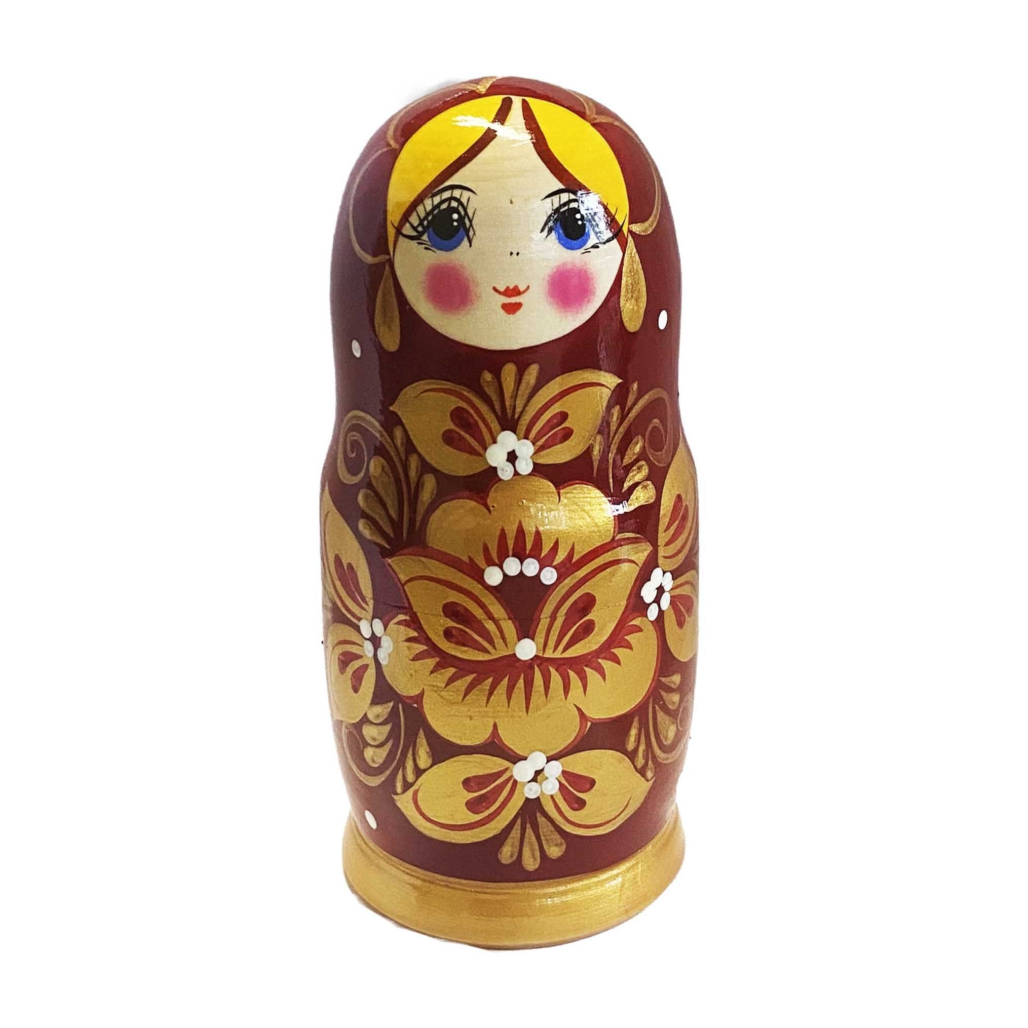 Matröschka "Volksmalerei", "Rot mit Gold", 15 cm (5 Figuren)