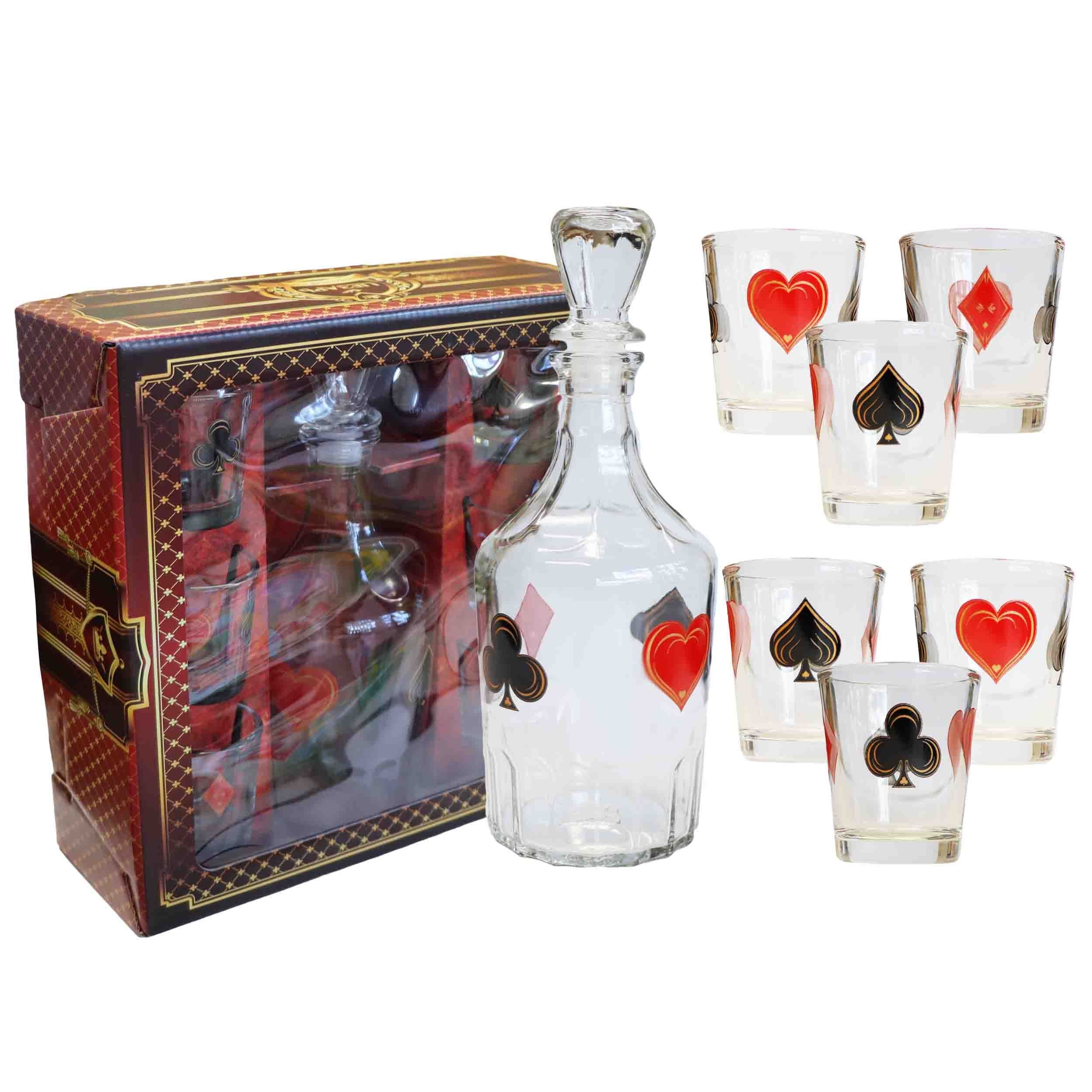 Set - Wodkagläser 6 St. mit Karaffe Caesar, 50 ml, "Spieler"