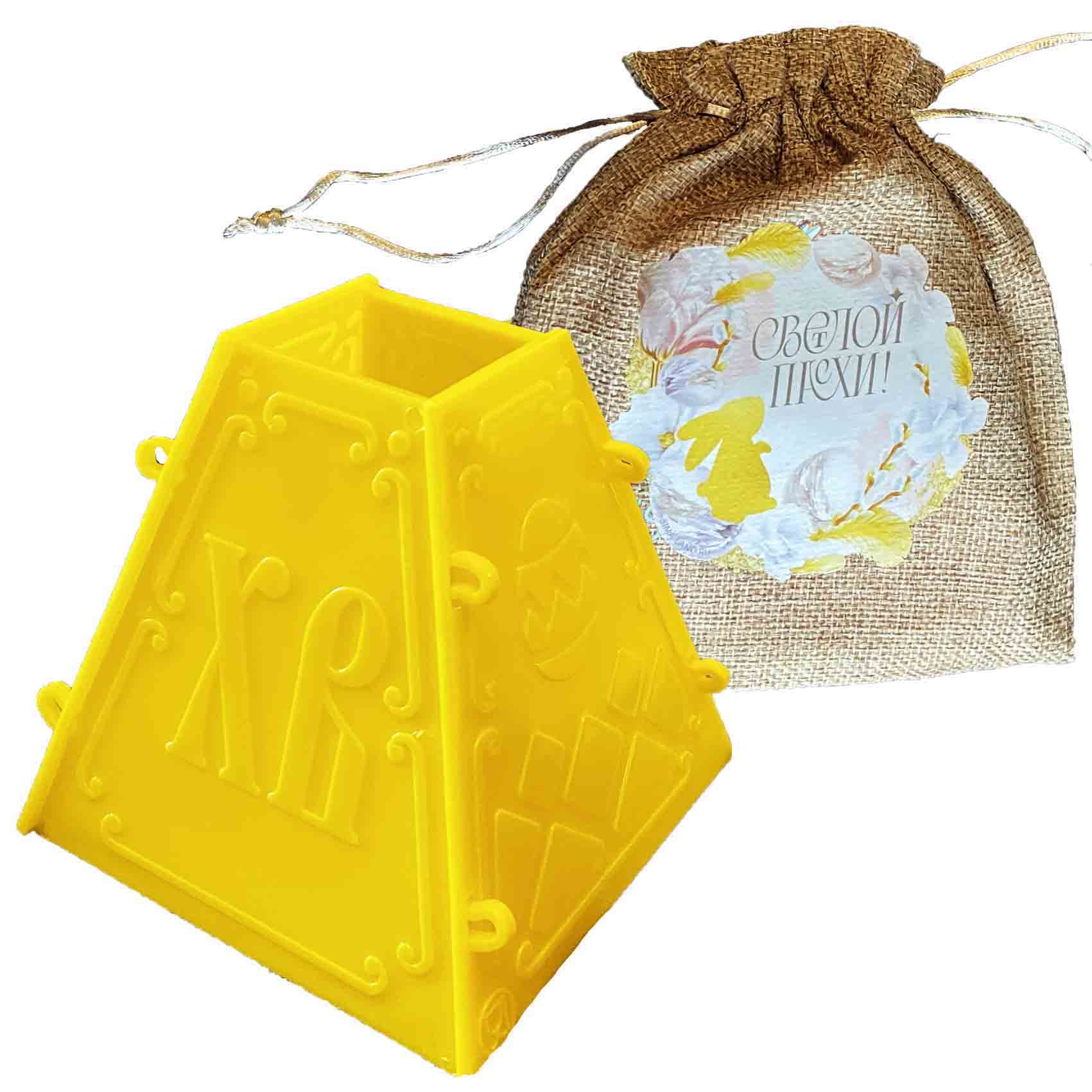 Plastikform für Quark-Oster-Kuchen mit Tüte "Schöne Ostern", 11x11,5 cm