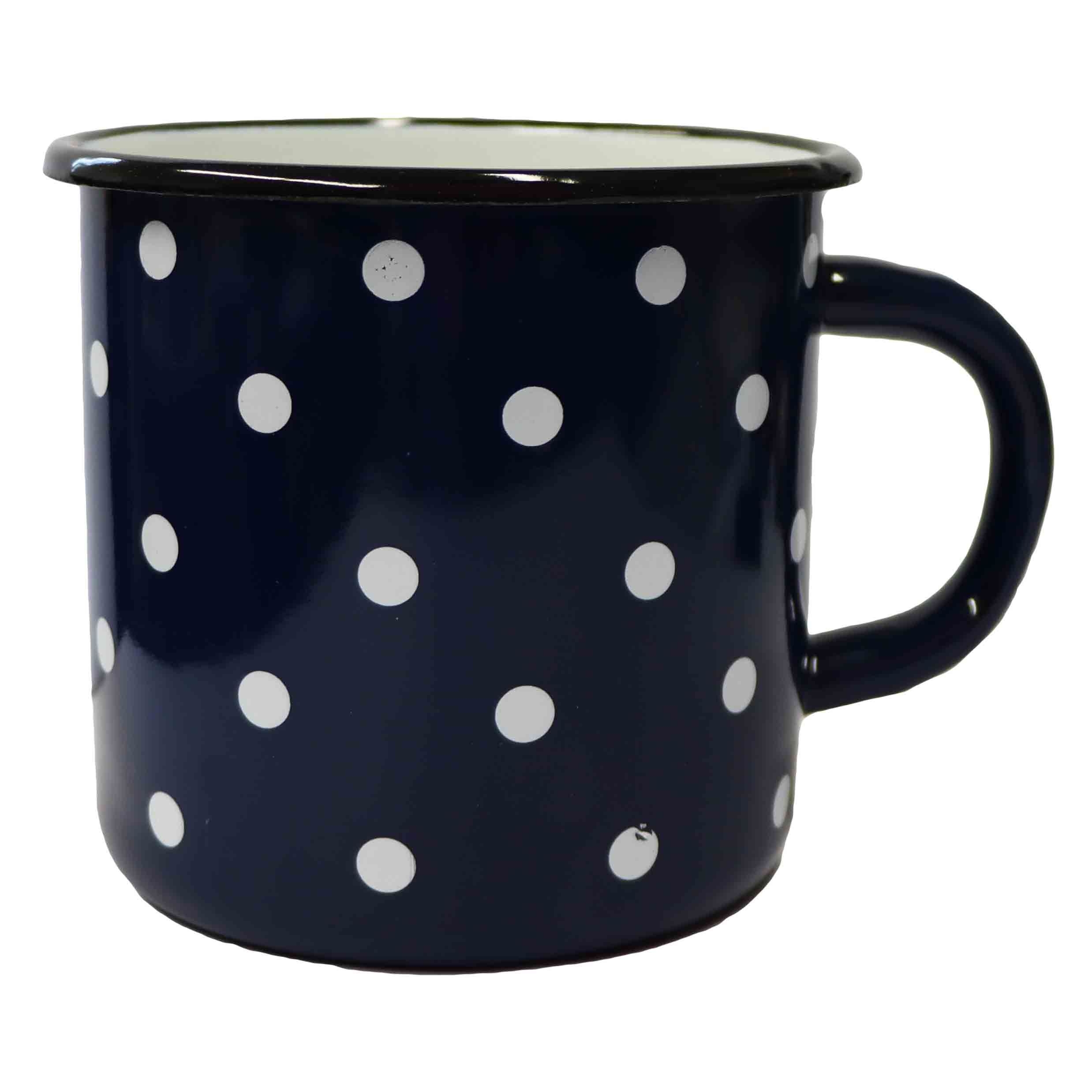 Becher, emailliert "Blaue Polka", 1,0 L