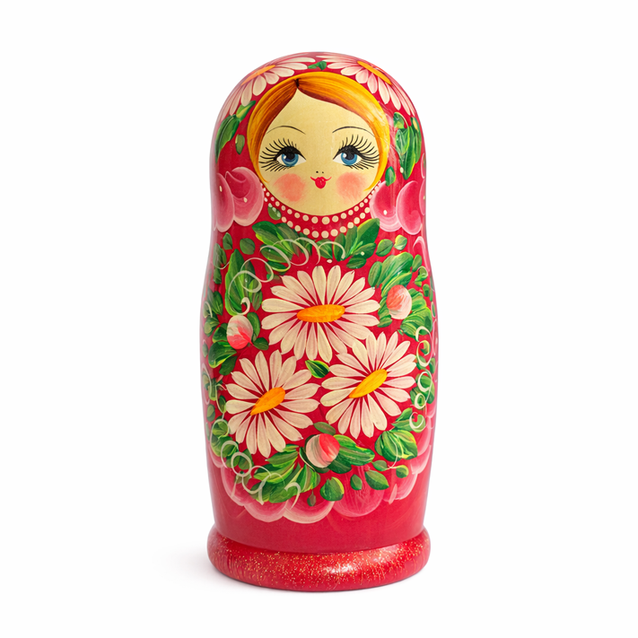 Матрёшка «Летний сад – Белые ромашки», 22–23 см (7 мест)