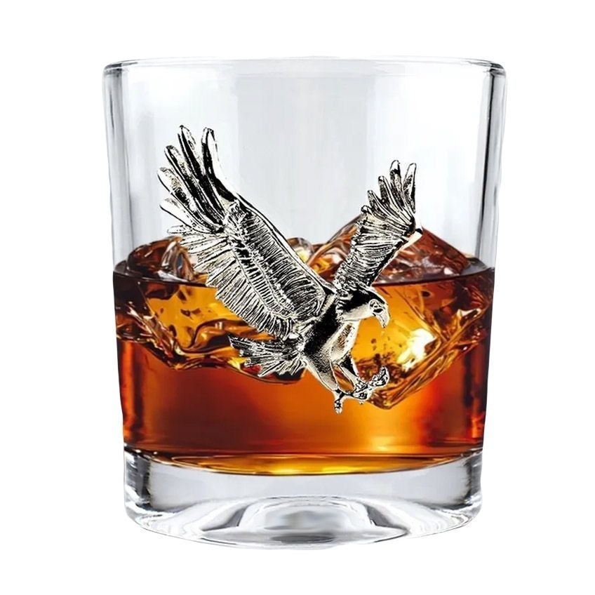 Whiskyglas mit Мetall „Adler“, 230 ml