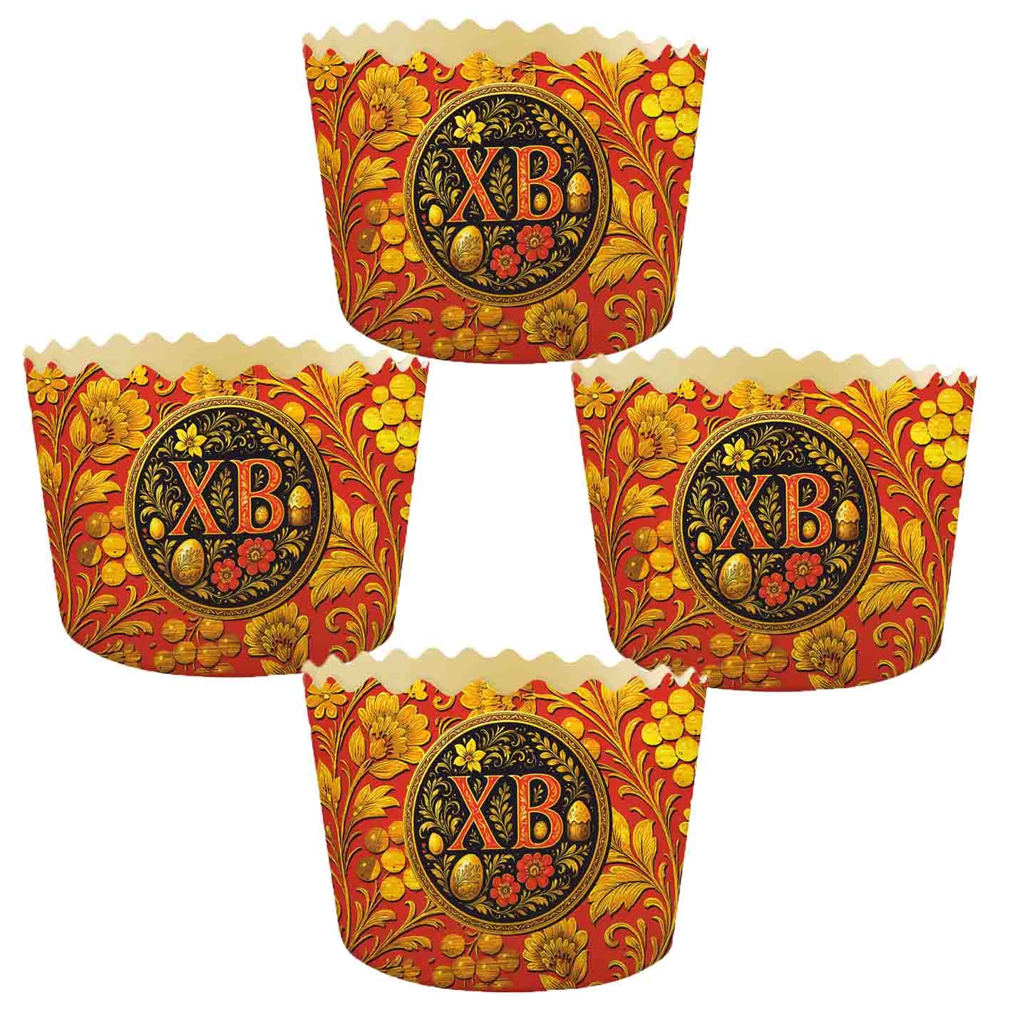 Backform für Osterkuchen "Khokhloma rot, ХВ", 250 g, 90х85 mm