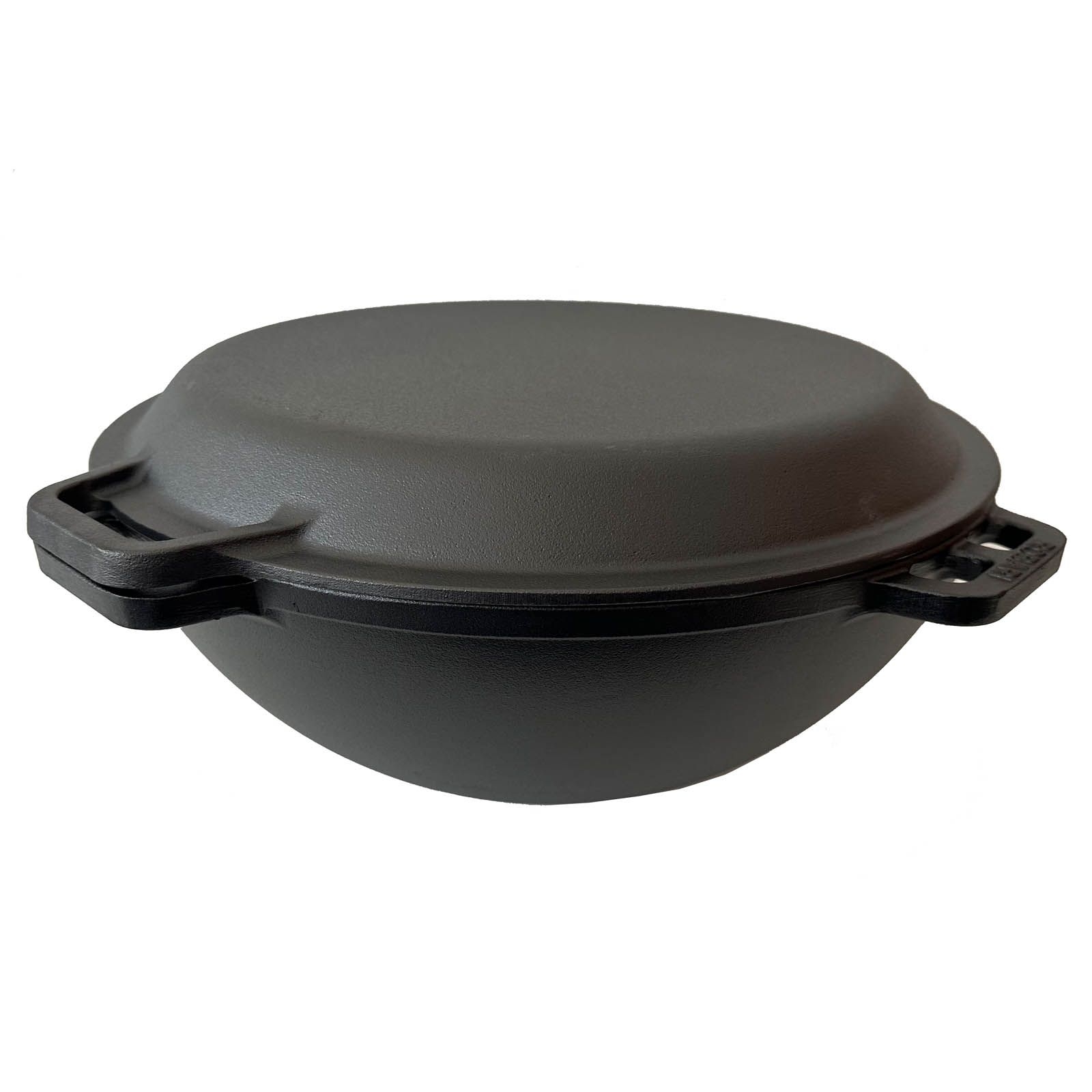 Kasan 12 L, Wok Asia mit Grillpfannendeckel aus Gusseisen (KA12-4)