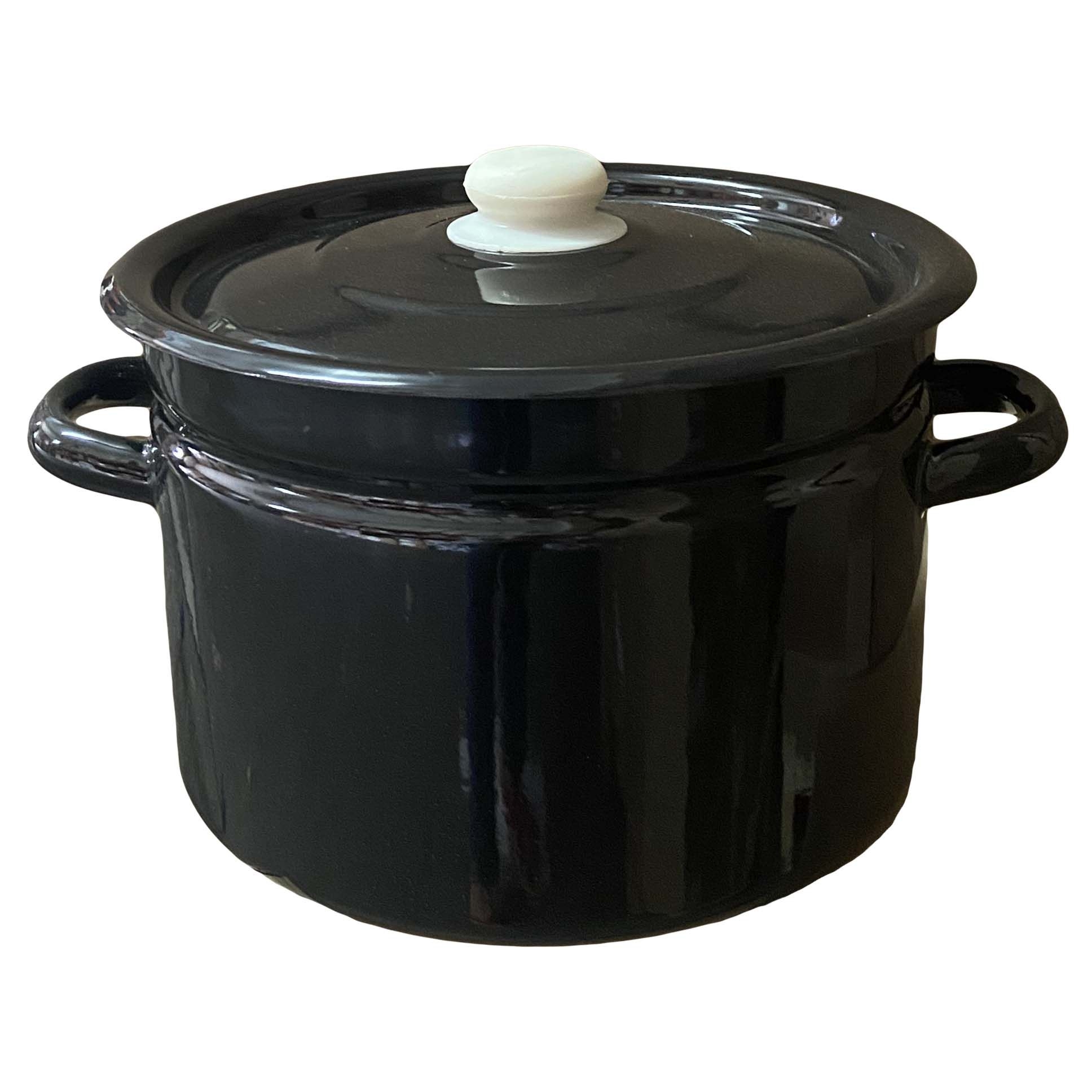 Кастрюля эмалированная, 9 л - "Черная"